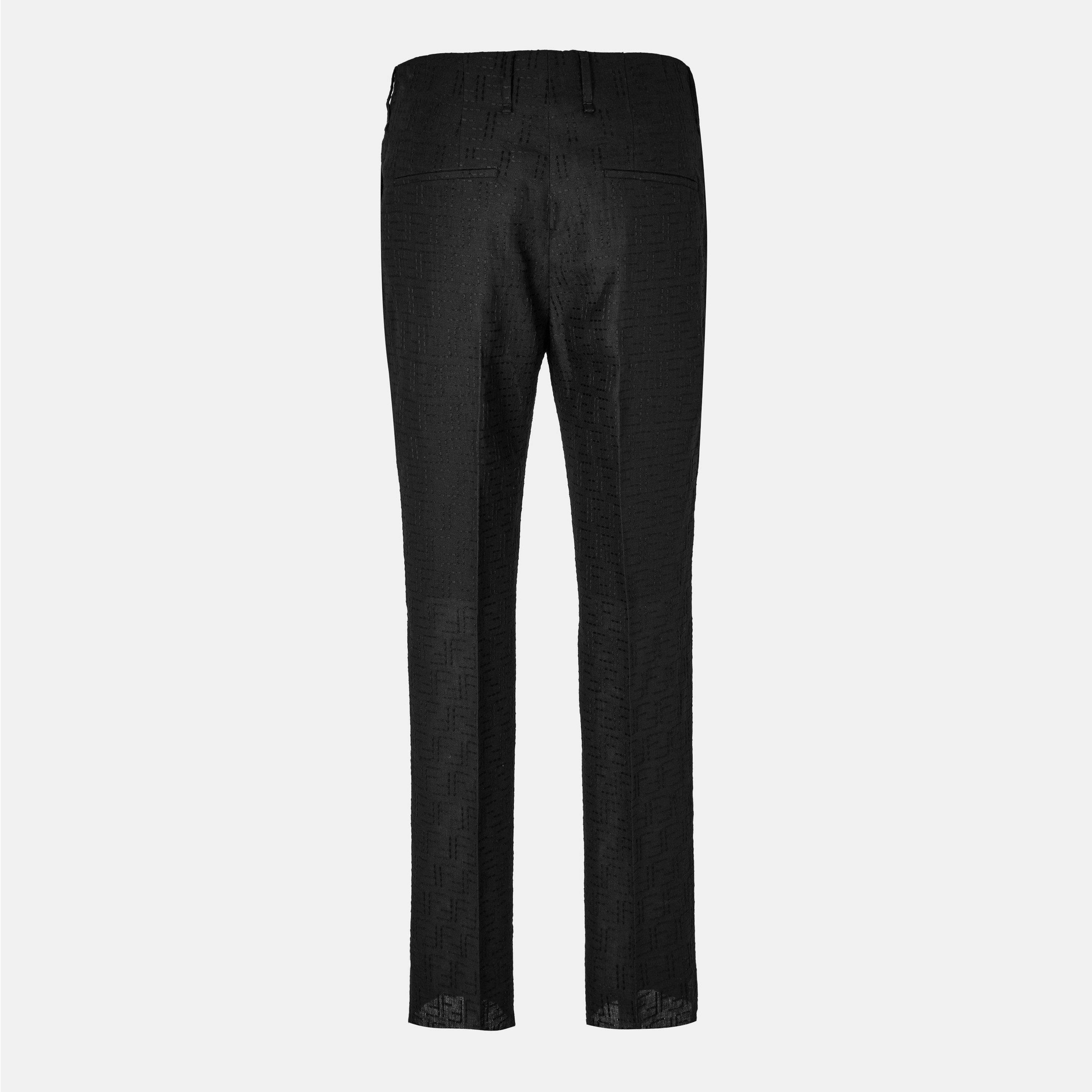 Black - Fendi - Ff Jacquard Trousers - 2