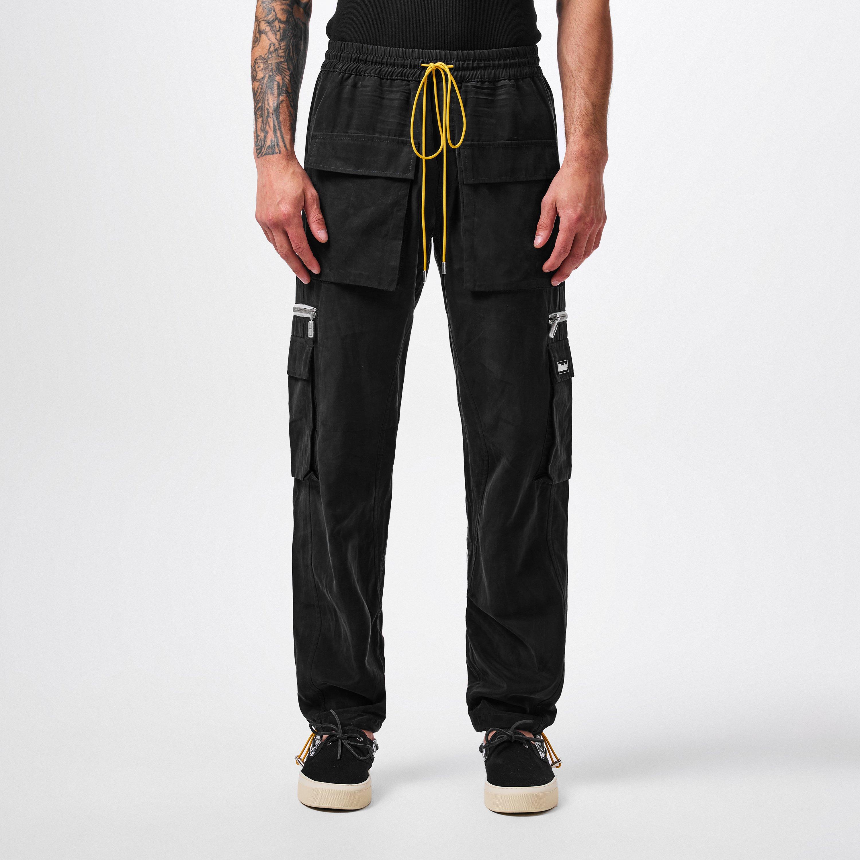 Black 0372 - Rhude - Cupro Cargo Pants - 3
