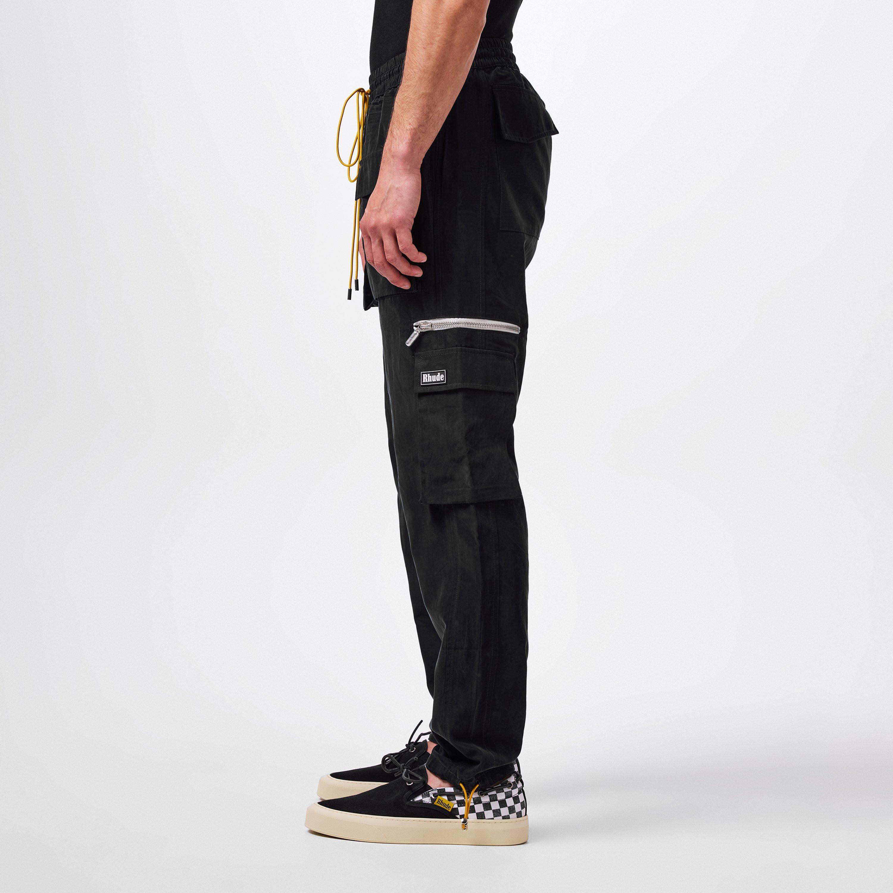 Black 0372 - Rhude - Cupro Cargo Pants - 5