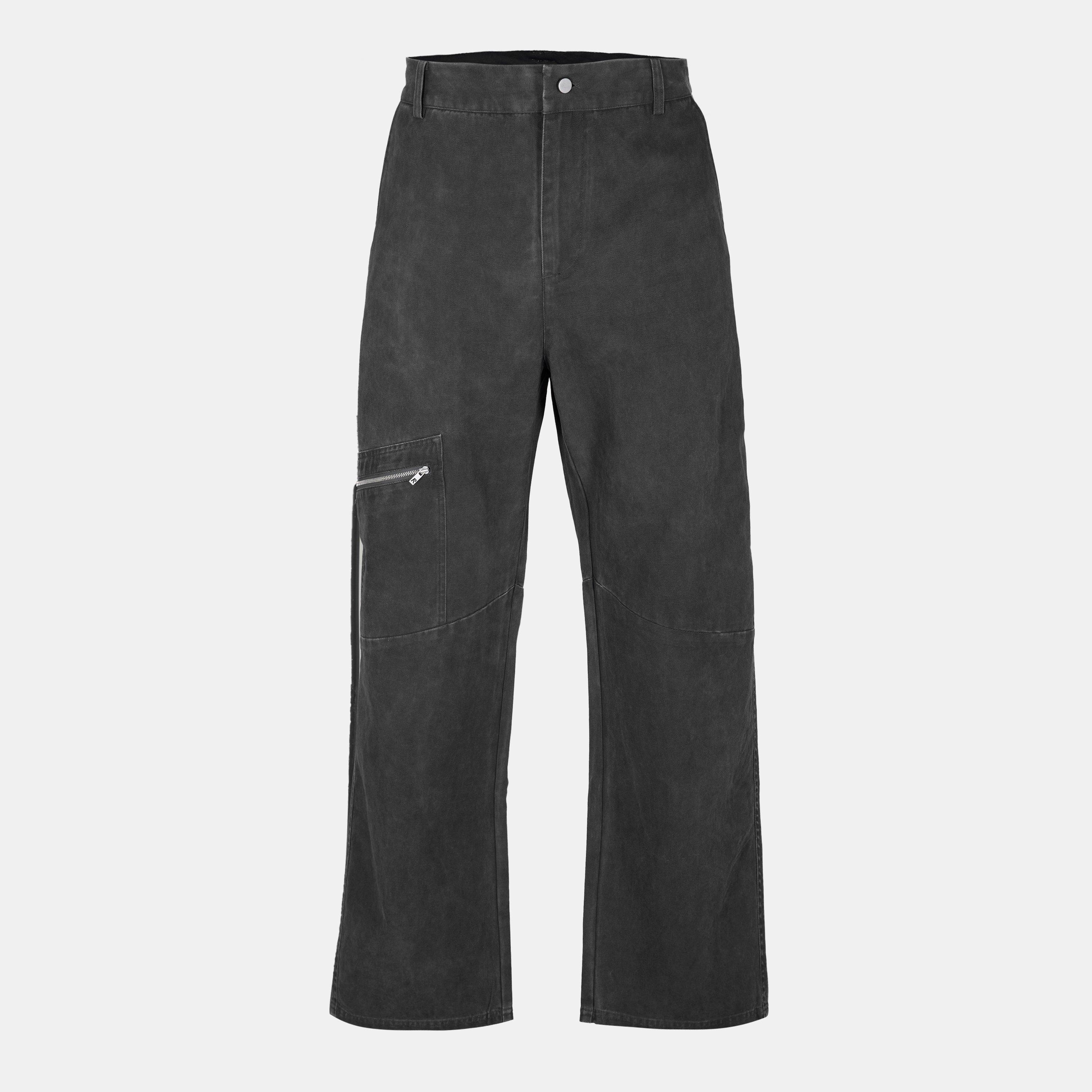 Washed Black - Represent - Men's Relaxed Fit Cargo Trousers - 1
