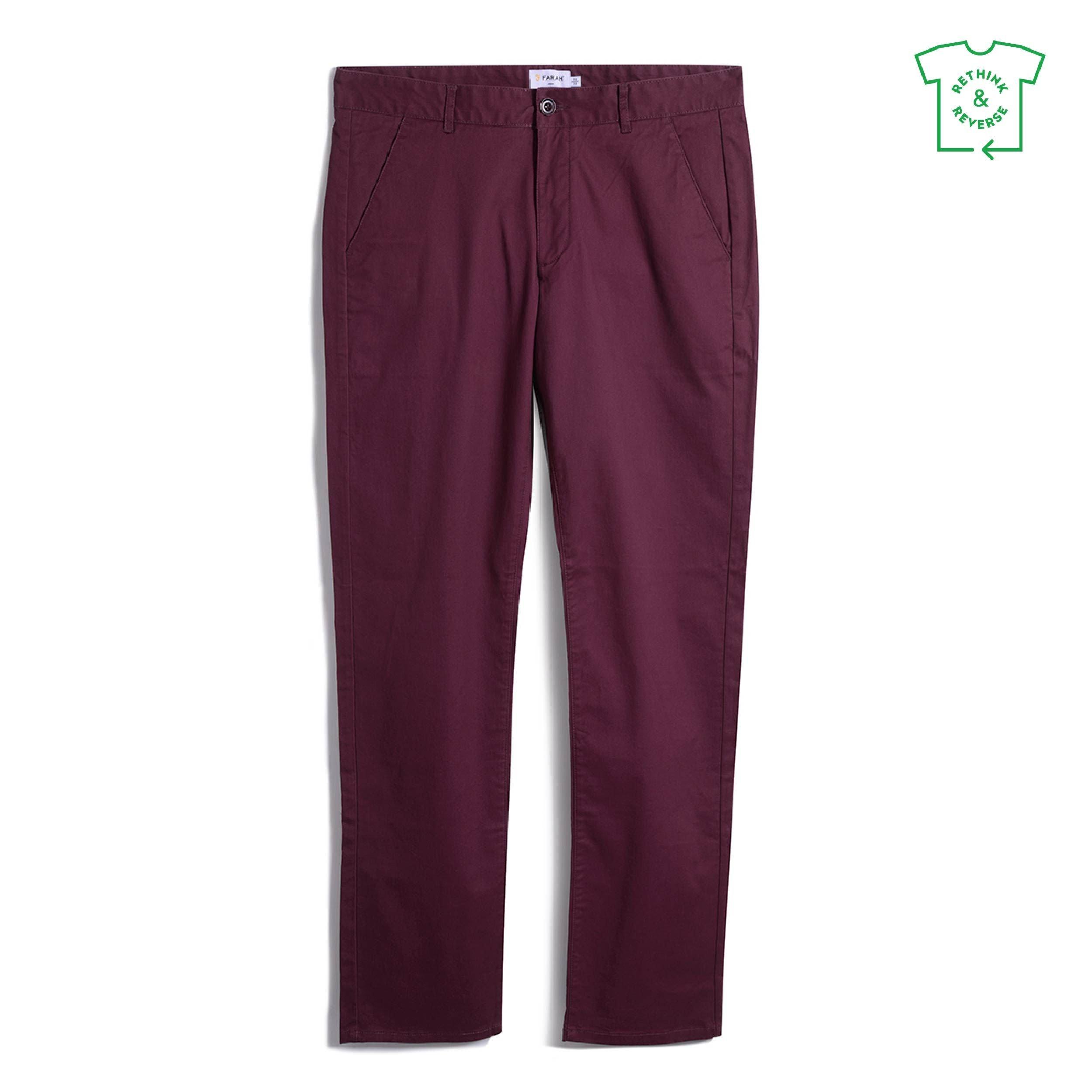 Farah Men's Elm Slim Chinos - Red Farah Red - 30W R