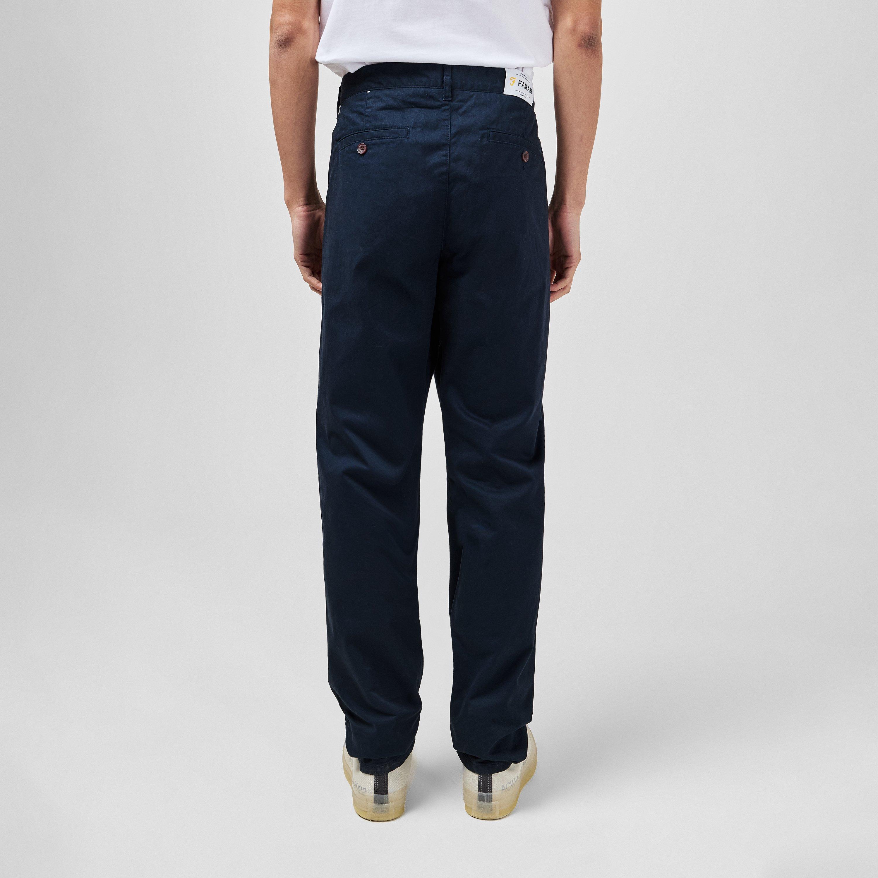 Navy 412 - Farah - Elm Slim Chinos - 4