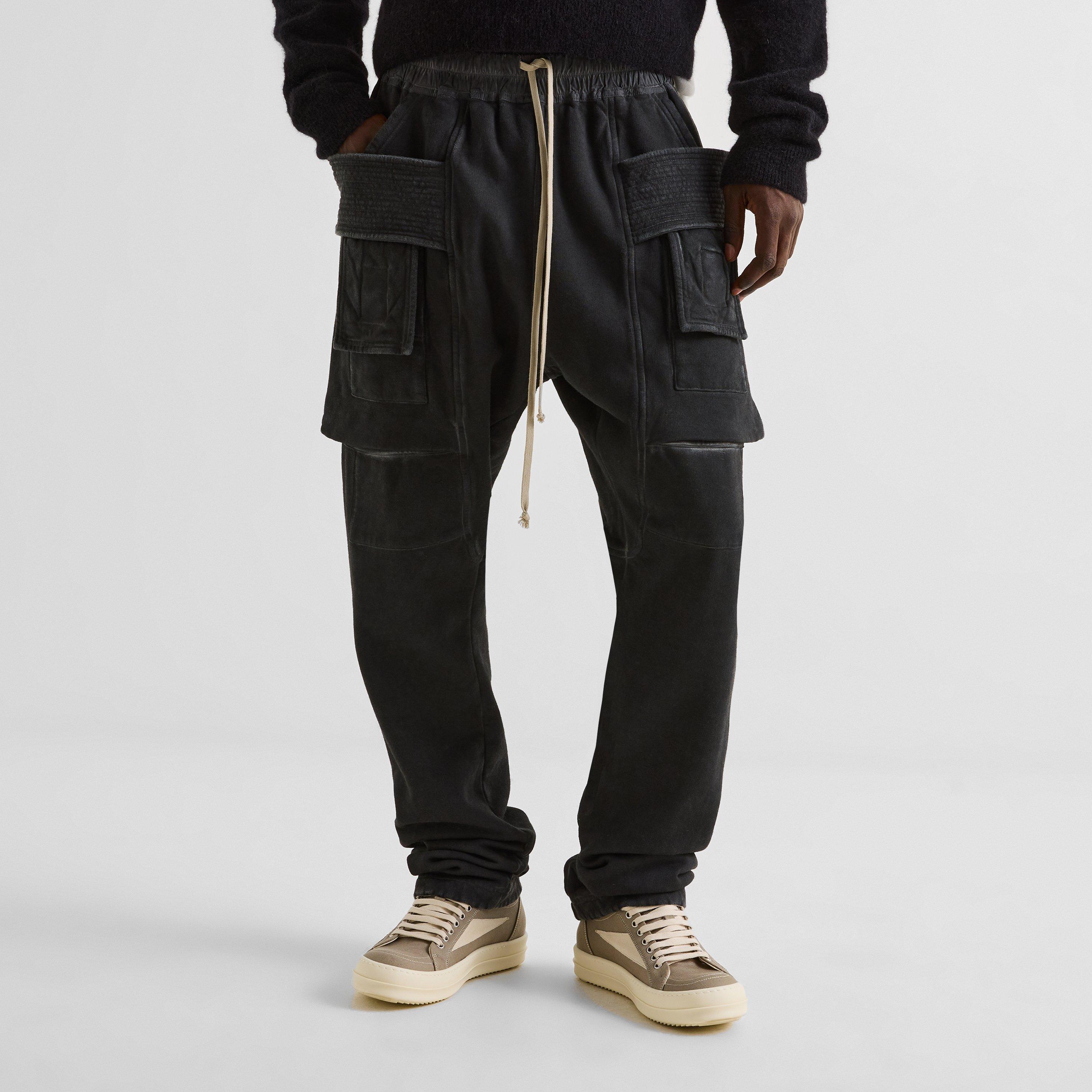 Faded Black - Rick Owens Drkshdw - Creatch Cargo Drawstring Pants - 3