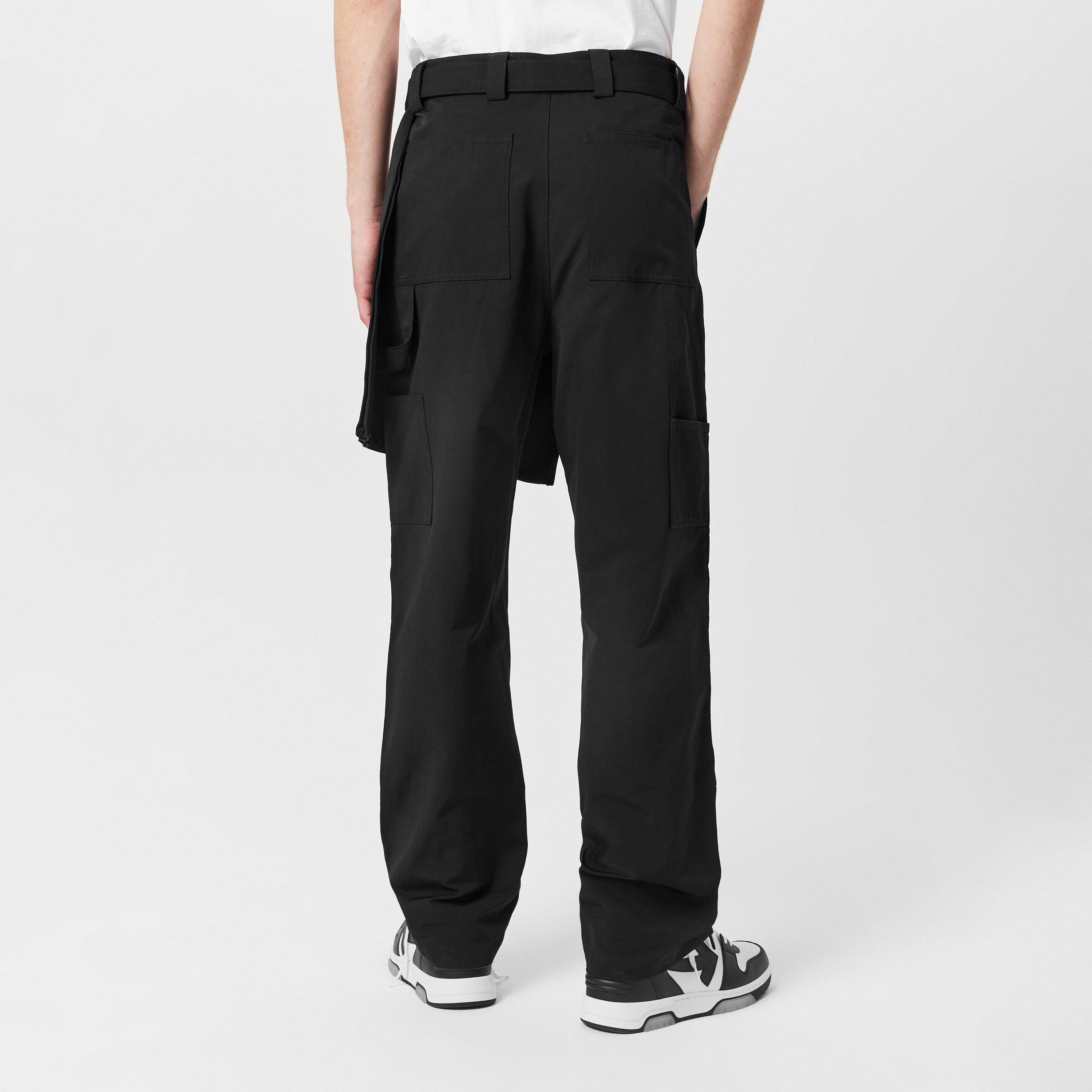 Blauw - Off White - Men's Graphic Trousers with Embroidered Detailing - 4