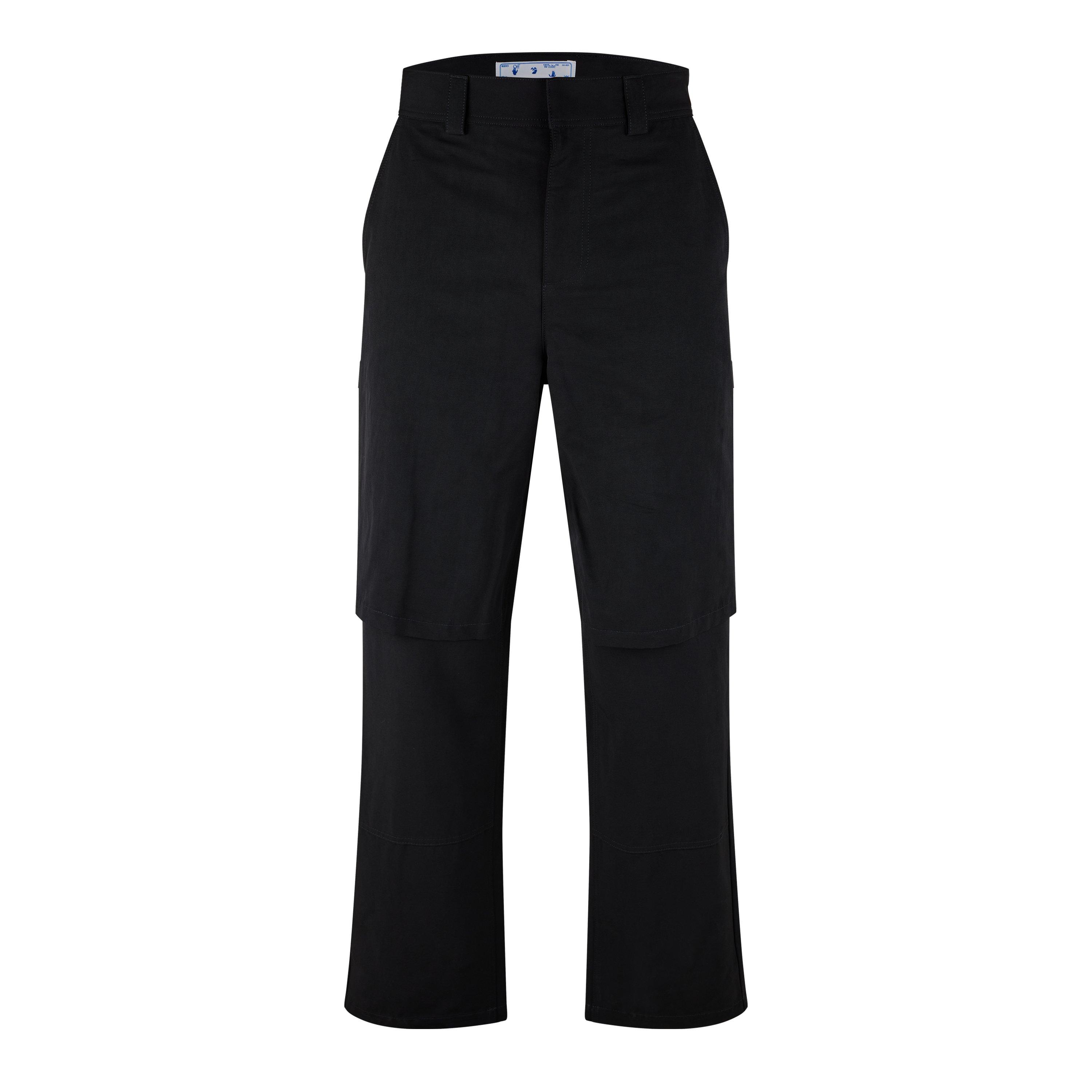 Black - Off White - Men's Crpntr Cotton Cargo Trousers - 1