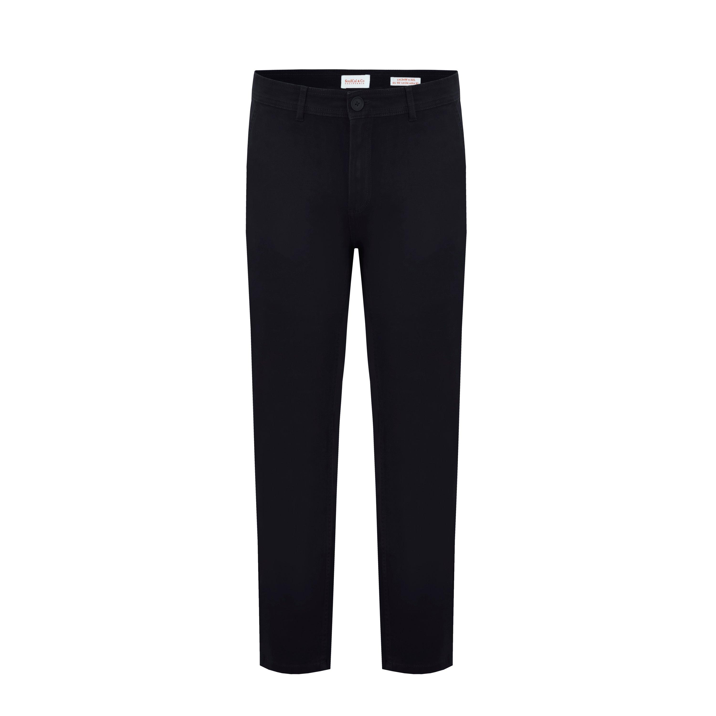 Soulcal Men's Chinos - Black - 36W R