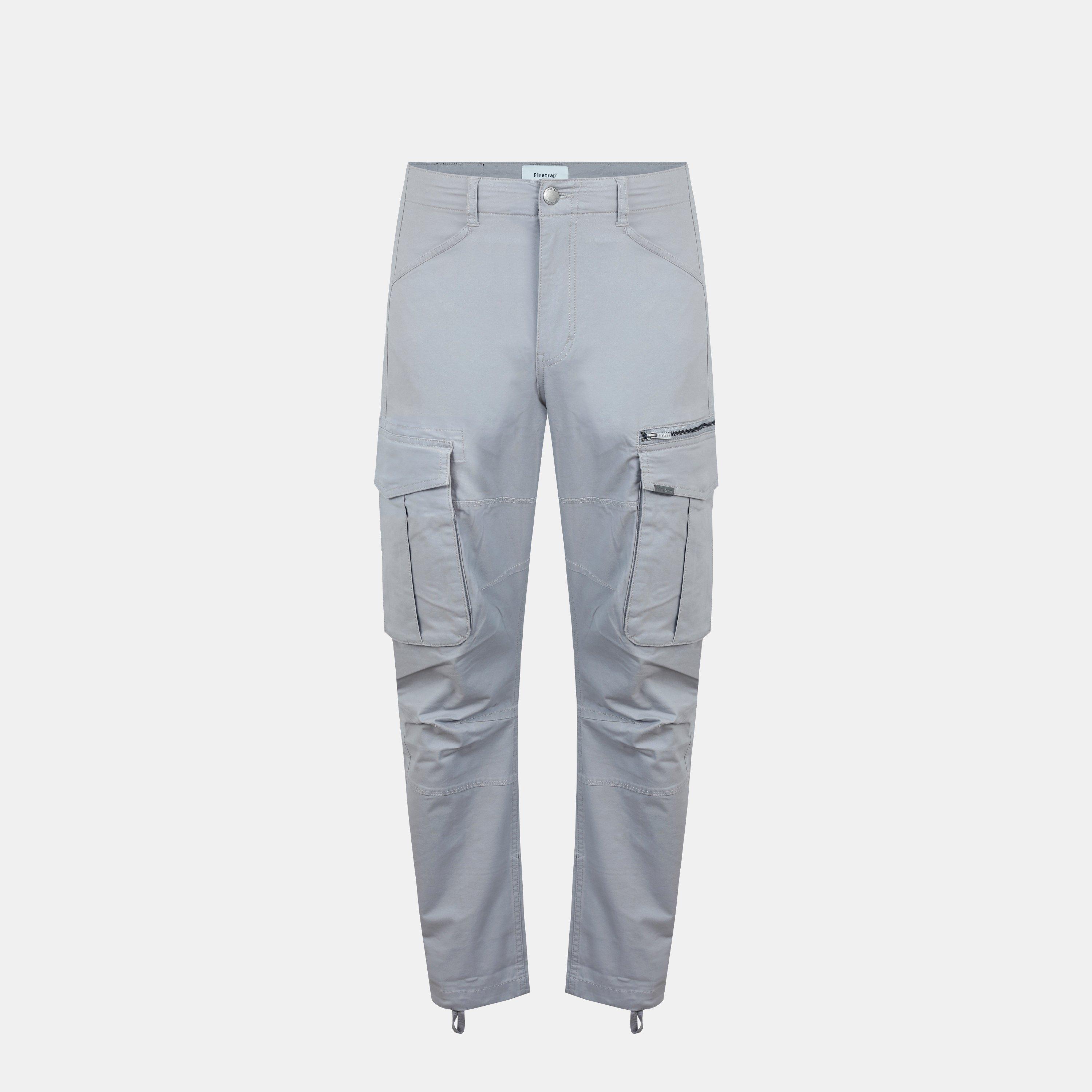 Firetrap Men's Cargo Trouser - Heather Grey - 38W R
