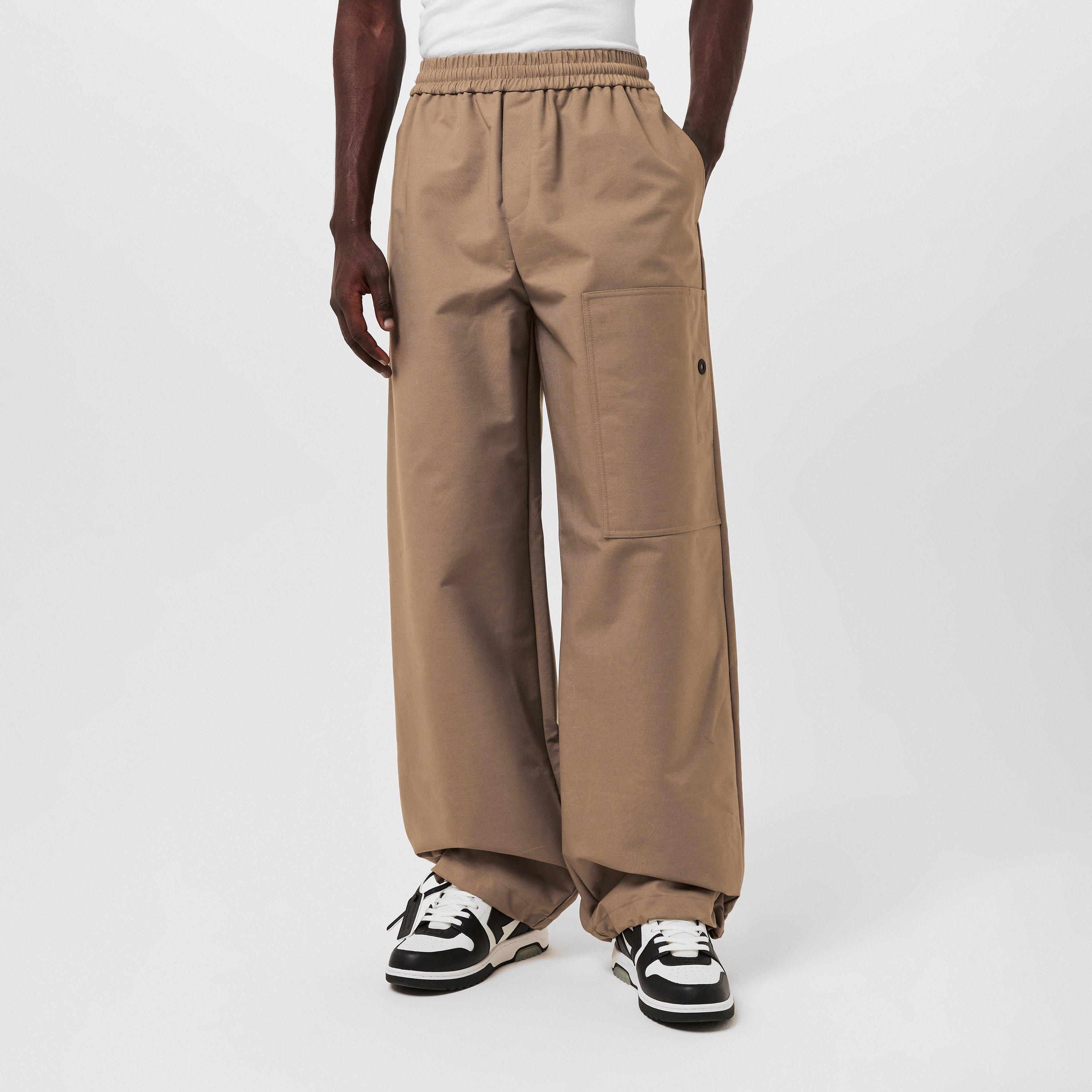 Camel - Off White - Men's  Utility Cargo Trousers - 3