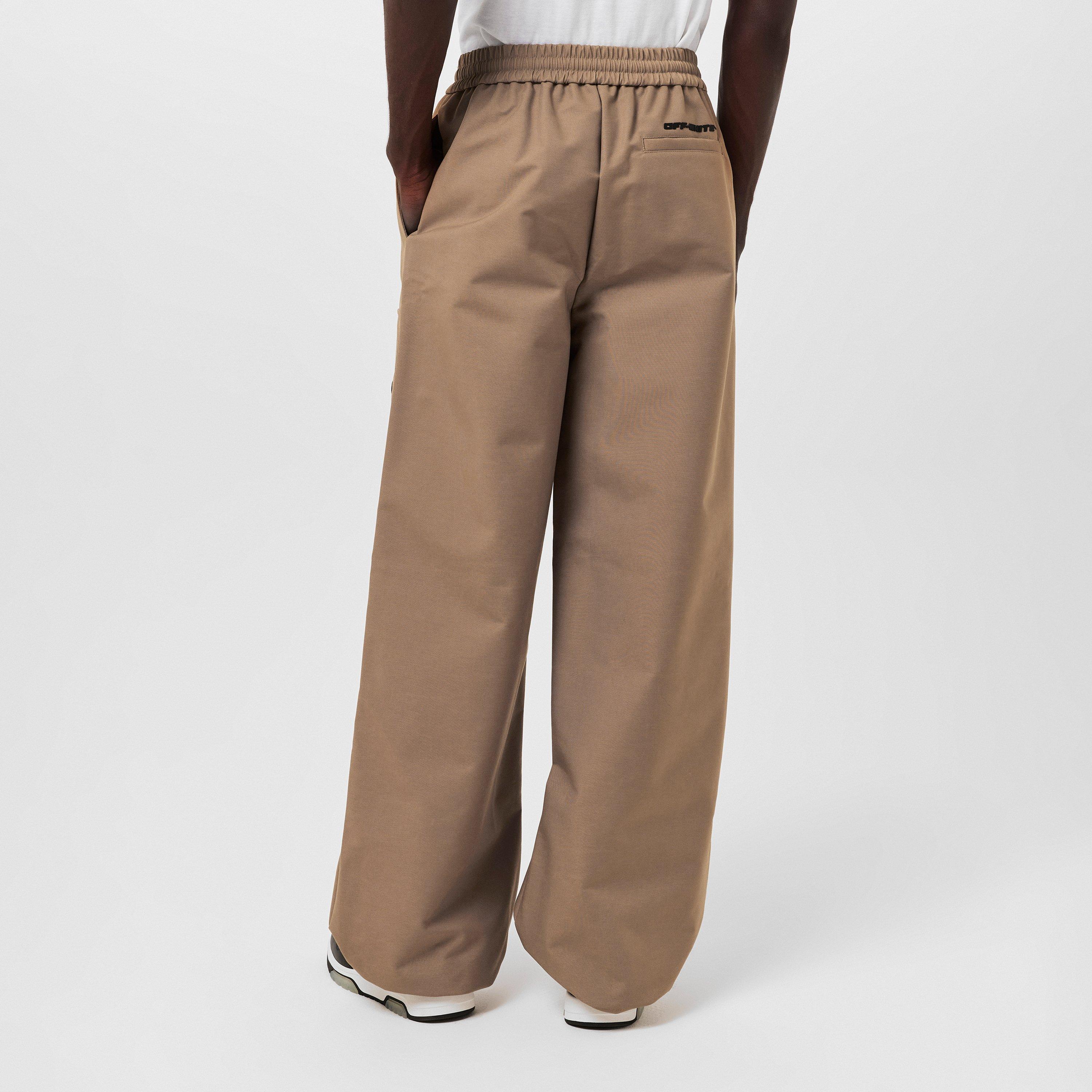 Camel - Off White - Men's  Utility Cargo Trousers - 4
