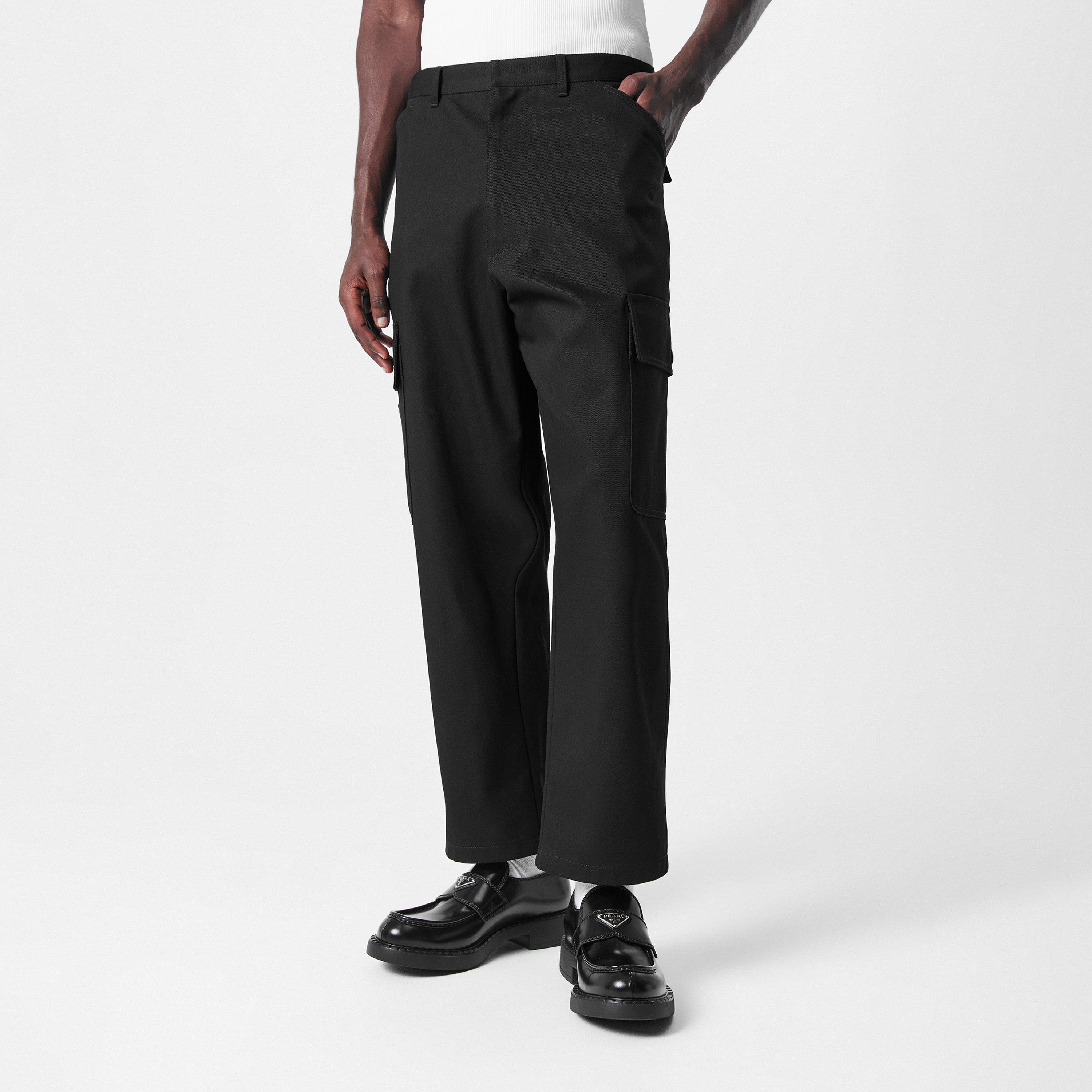 Black - Prada - Men's Drill Cargo Trousers - 3