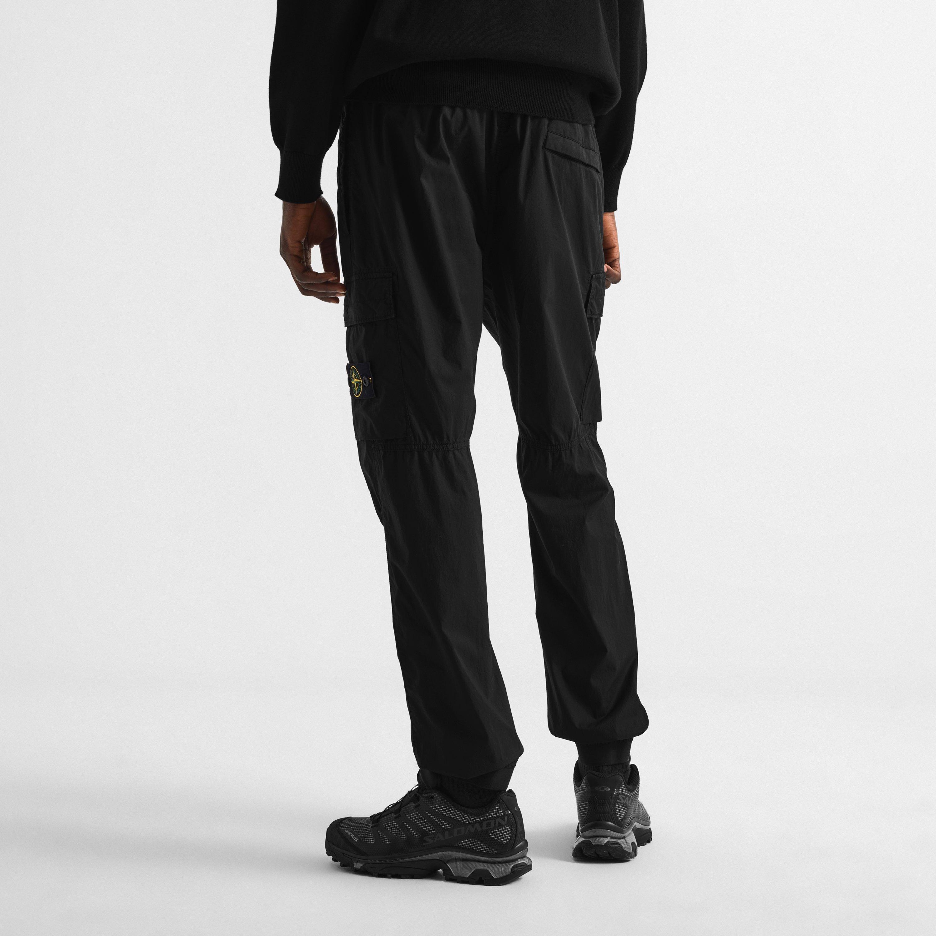 Black V0029 - Stone Island - Men's Tela Para Cotton Cargo Trousers - 4