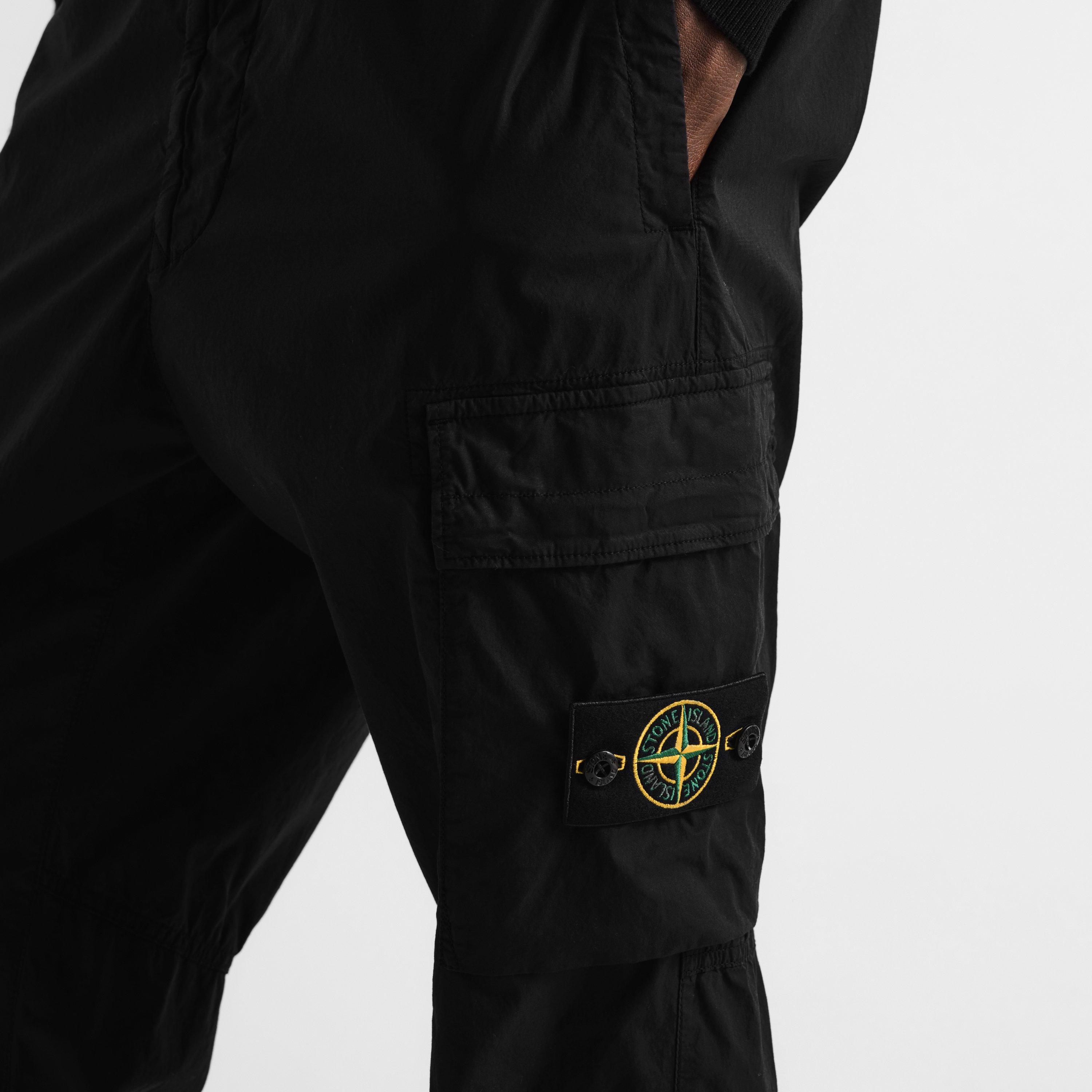 Black V0029 - Stone Island - Men's Tela Para Cotton Cargo Trousers - 5