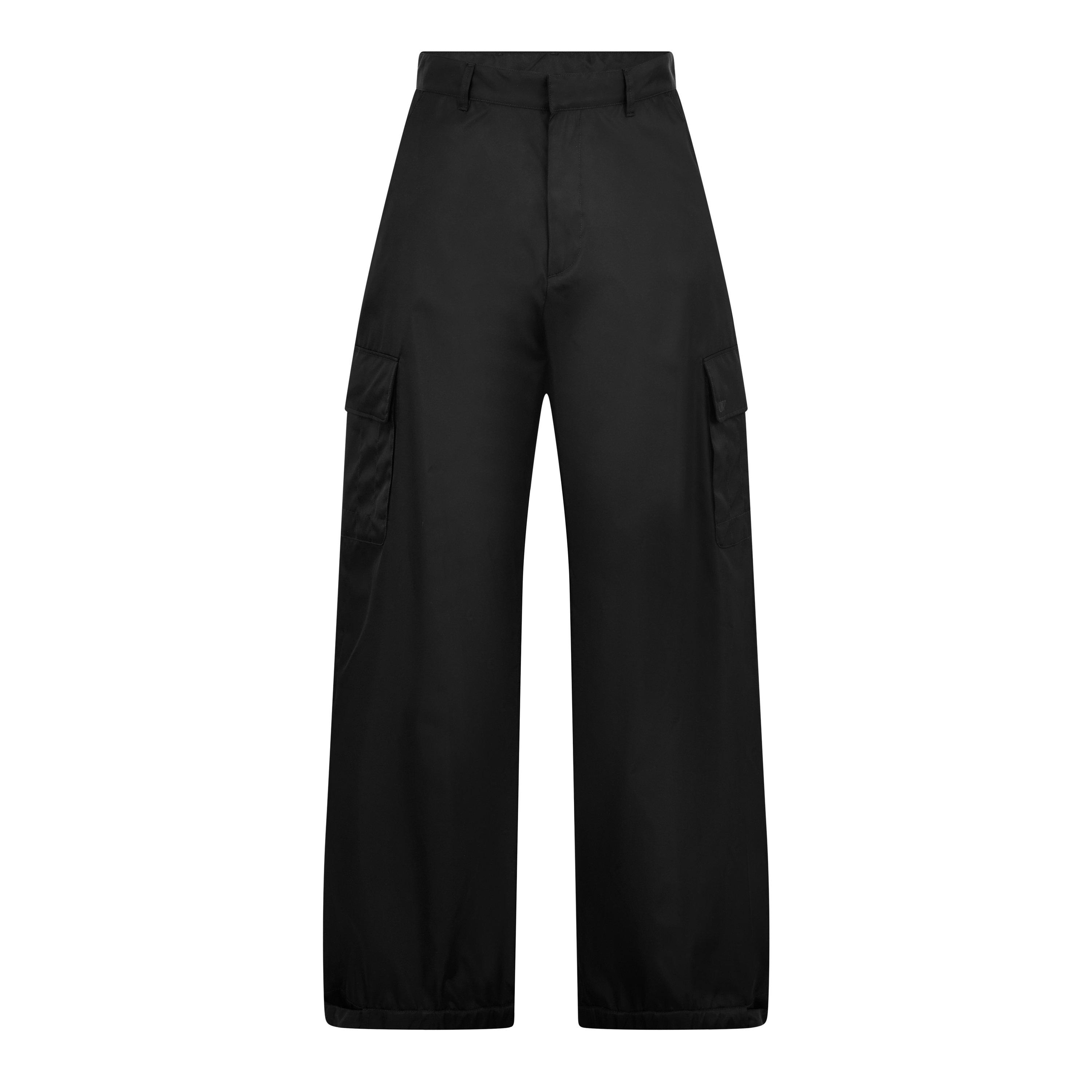 Black - Off White - Men's Industrial Multi Pocket Cargo Trousers - 1