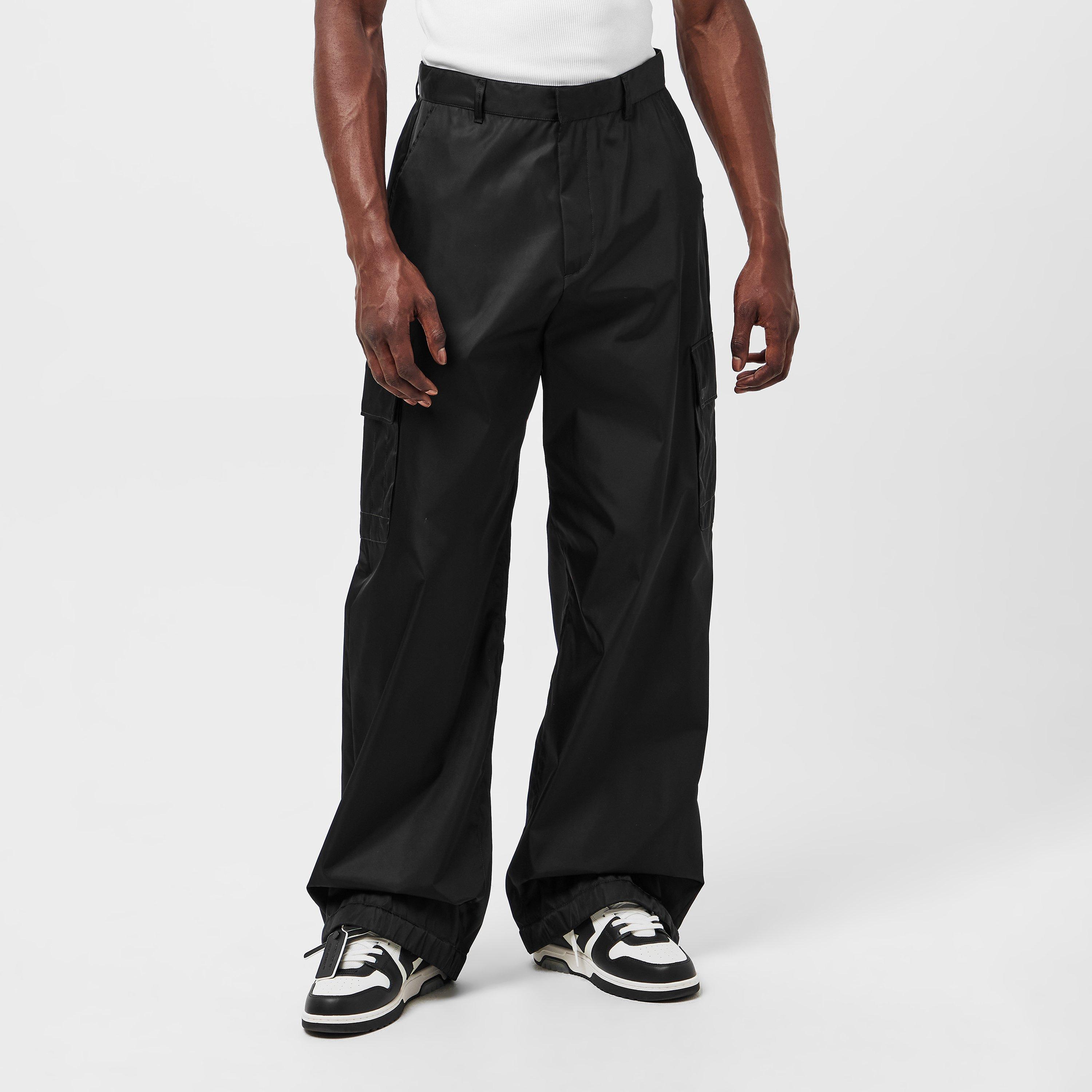 Black - Off White - Men's Cargo Trousers - 3