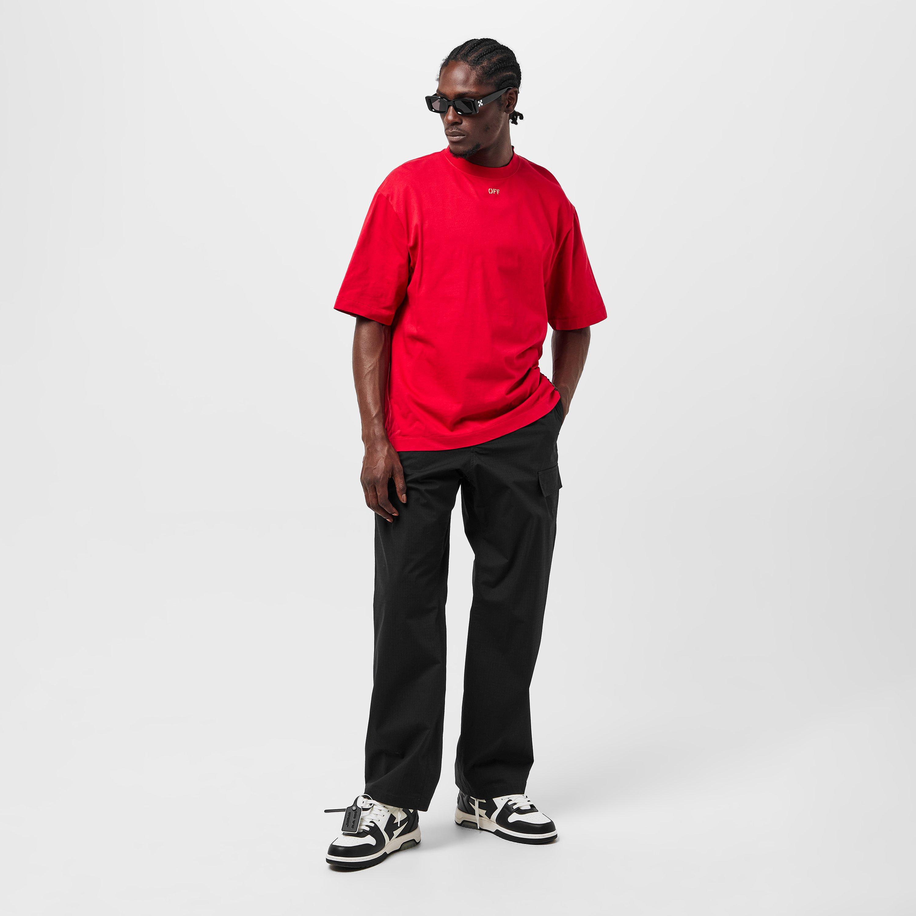 Black - Off White - Men's Cargo Trousers - 6