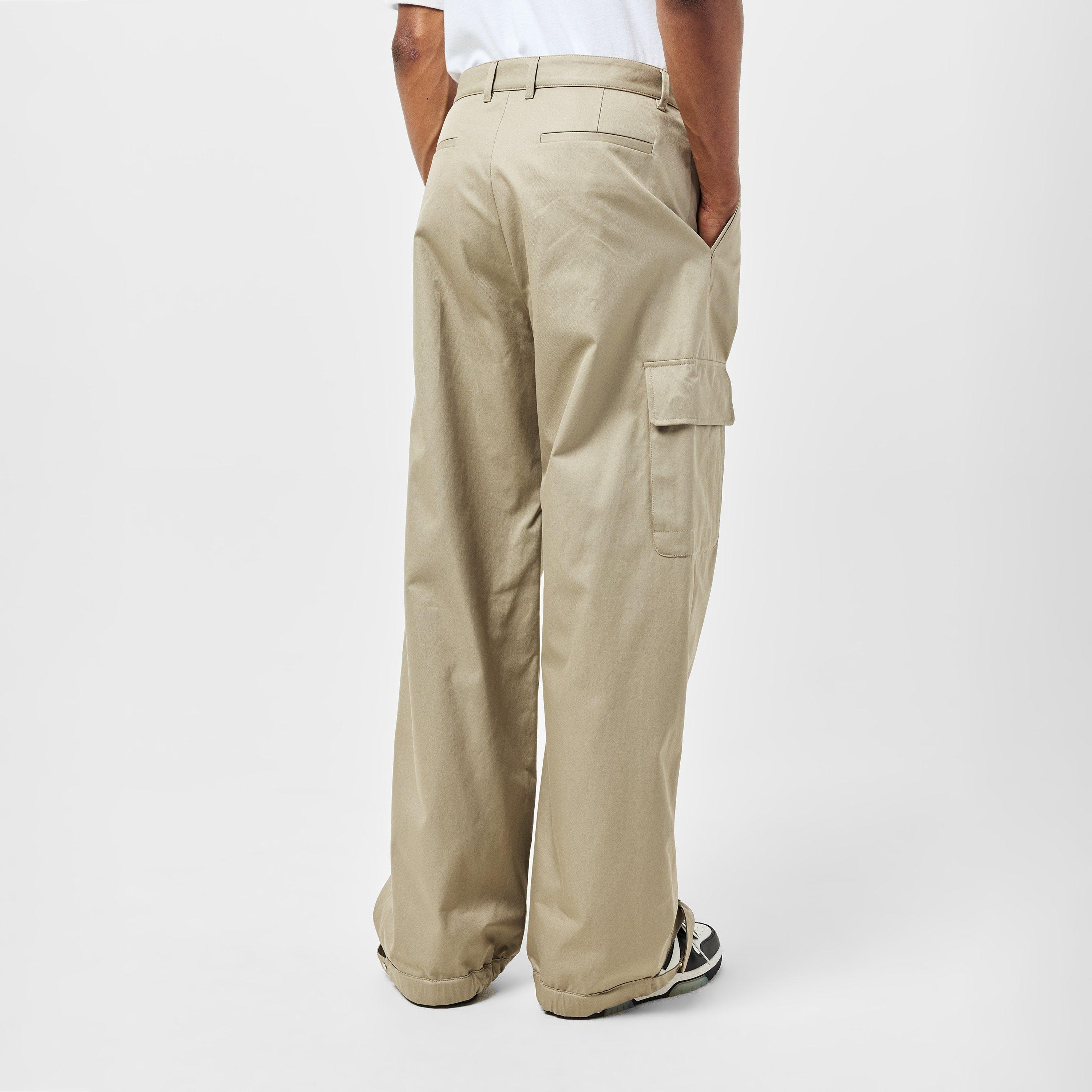 Beige - Off White - Men's Cargo Trousers - 4