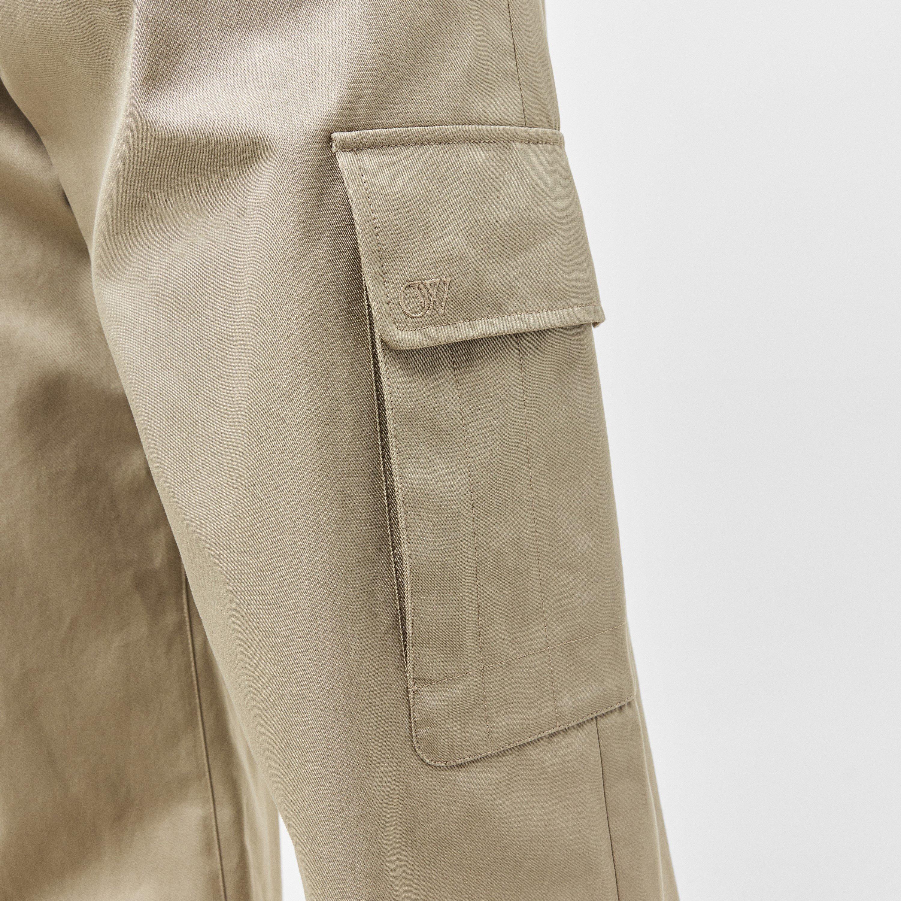 Beige - Off White - Men's Cargo Trousers - 5