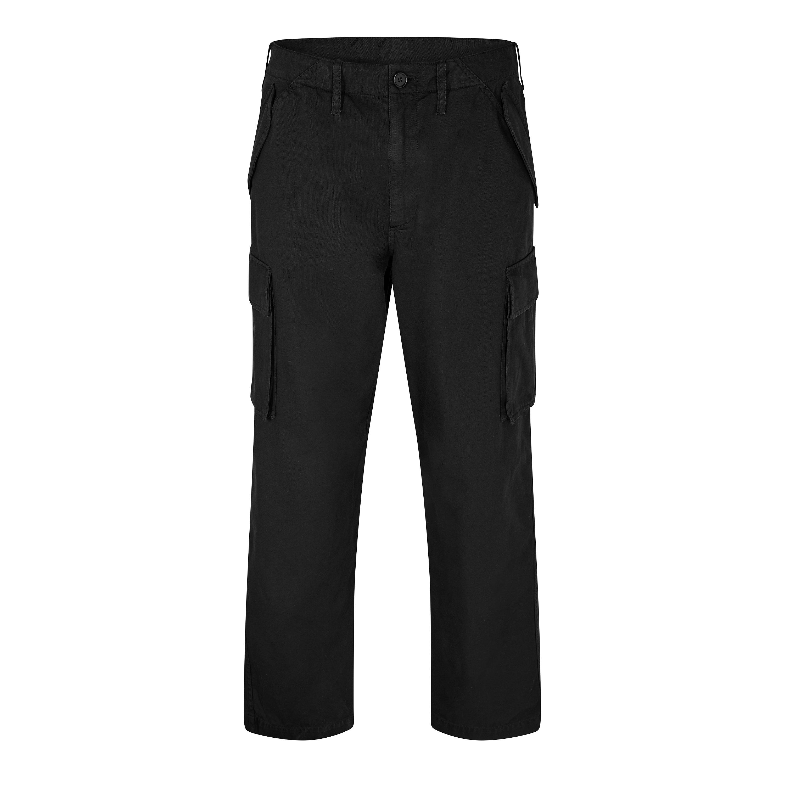 Burberry Mens Cotton Cargo Trousers - Black - L