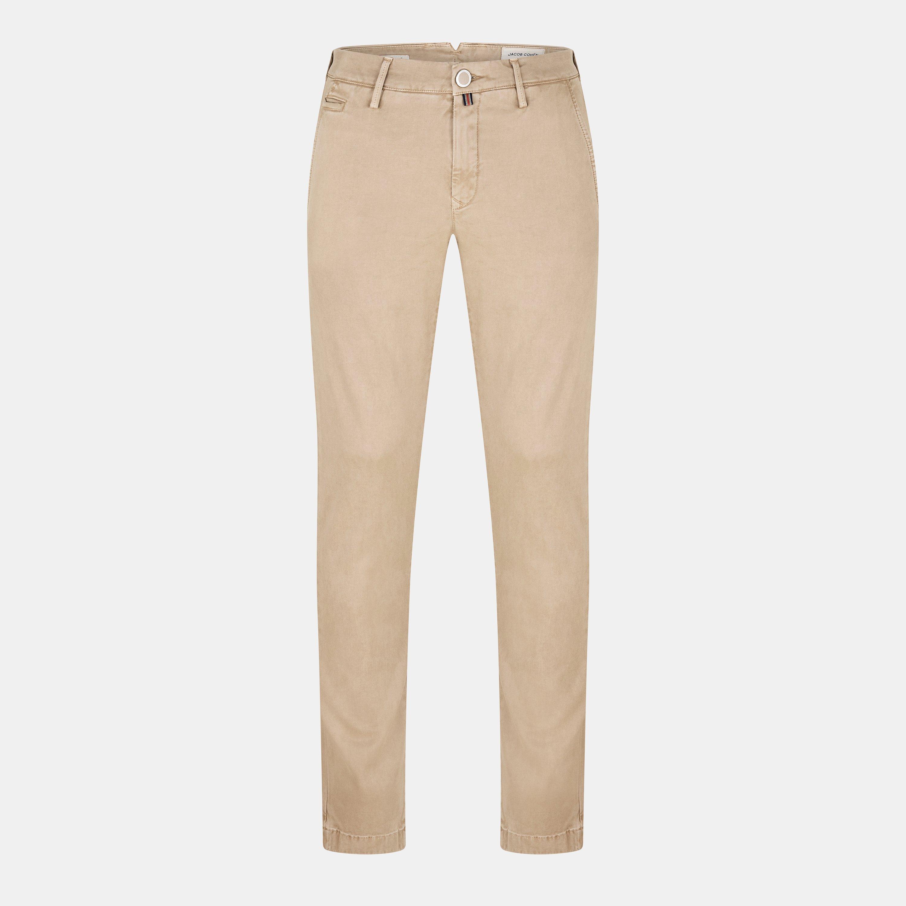 Beige - Jacob Cohen - Men's Bobby Mid-Rise Straight Leg Stretch Chinos - 1