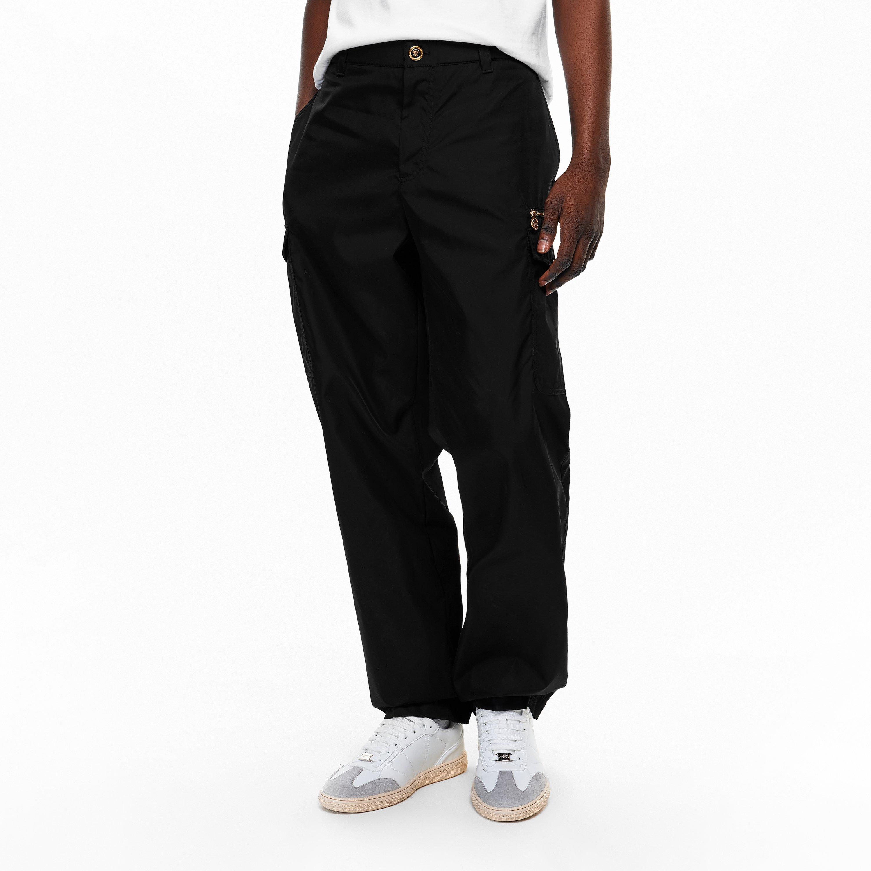 Black - Versace - Men's TechTw Cargo Trousers - 3