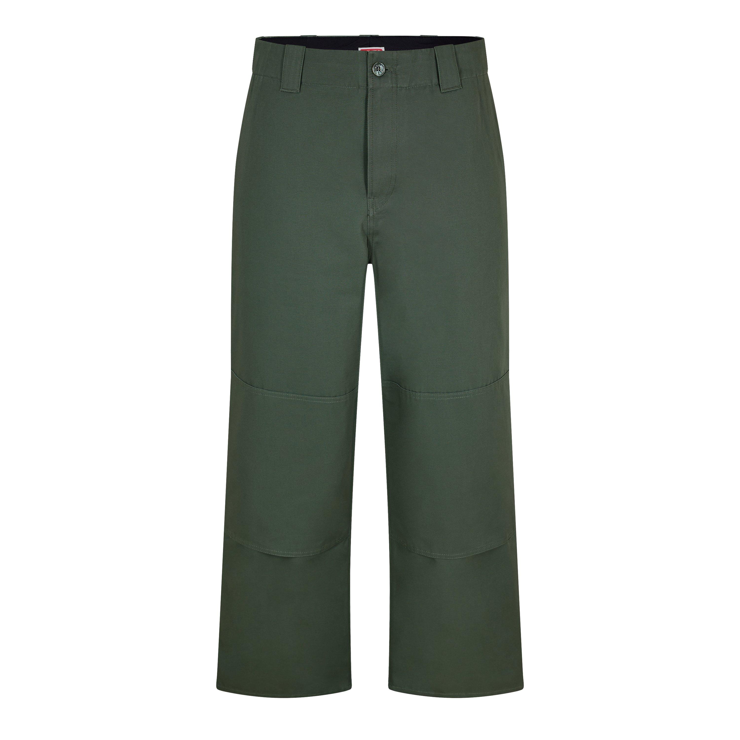 Dark Khaki - Kenzo - Men's Double Knee Chinos - 1