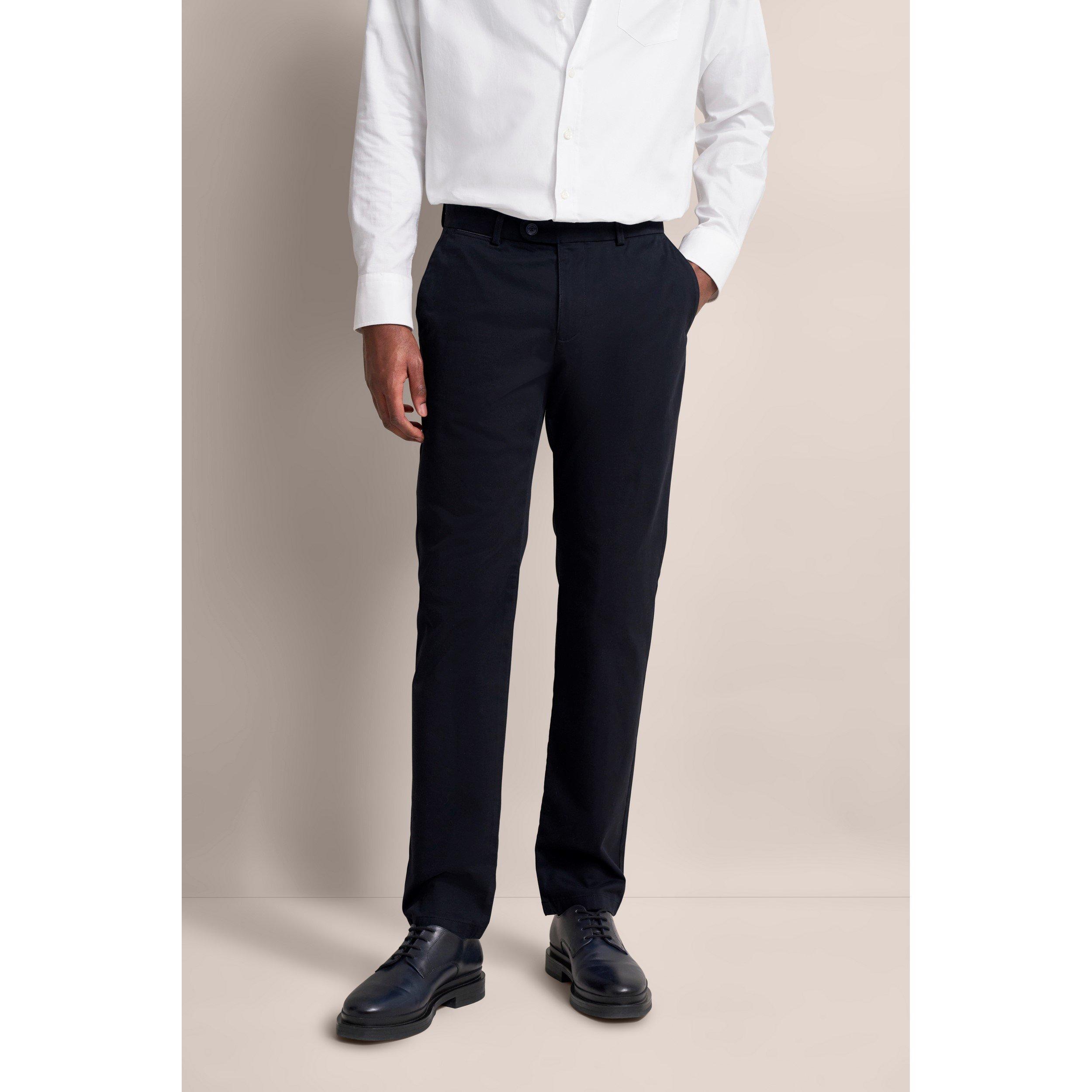 Navy - Bugatti - Men's Cotton Chinos - 2