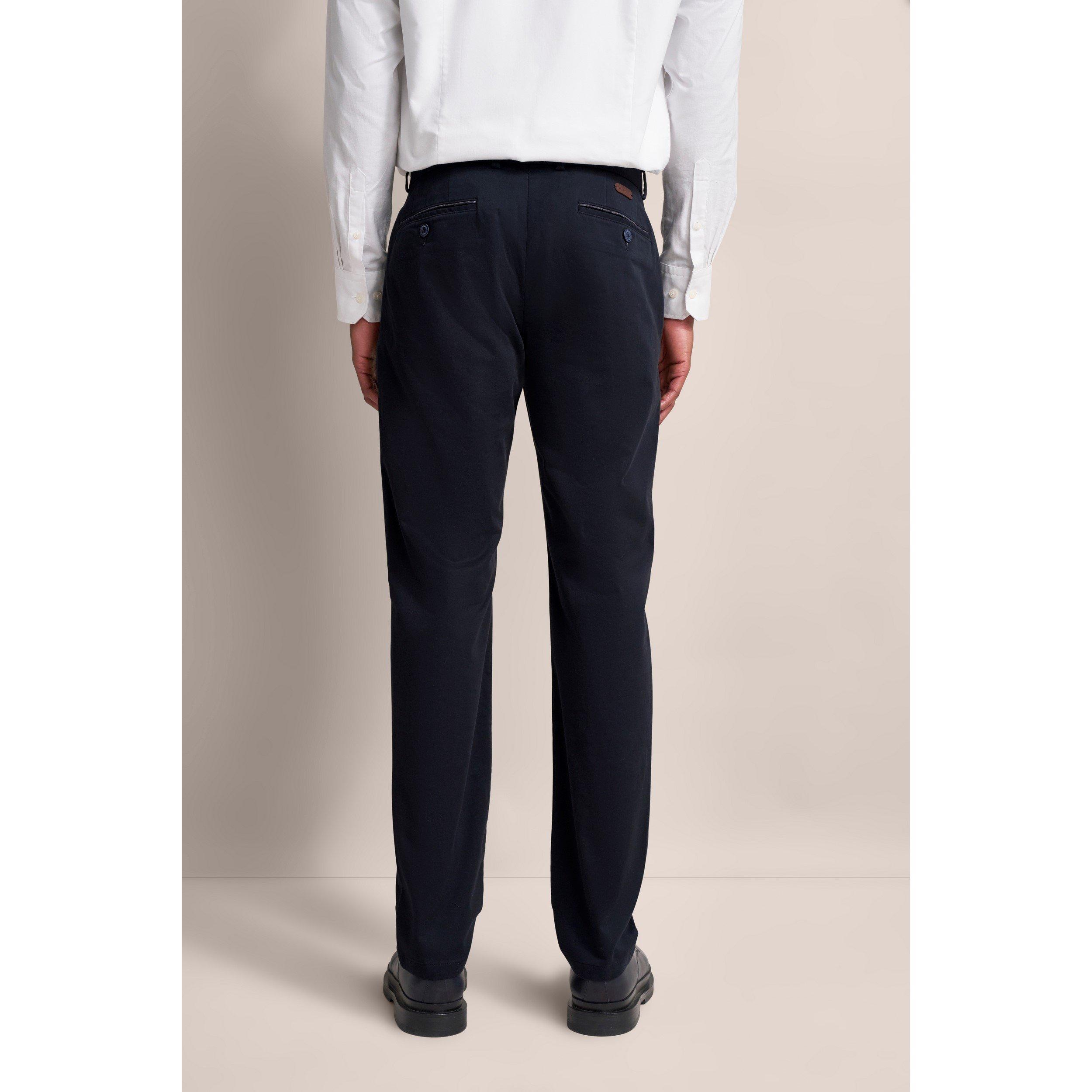 Navy - Bugatti - Men's Cotton Chinos - 4