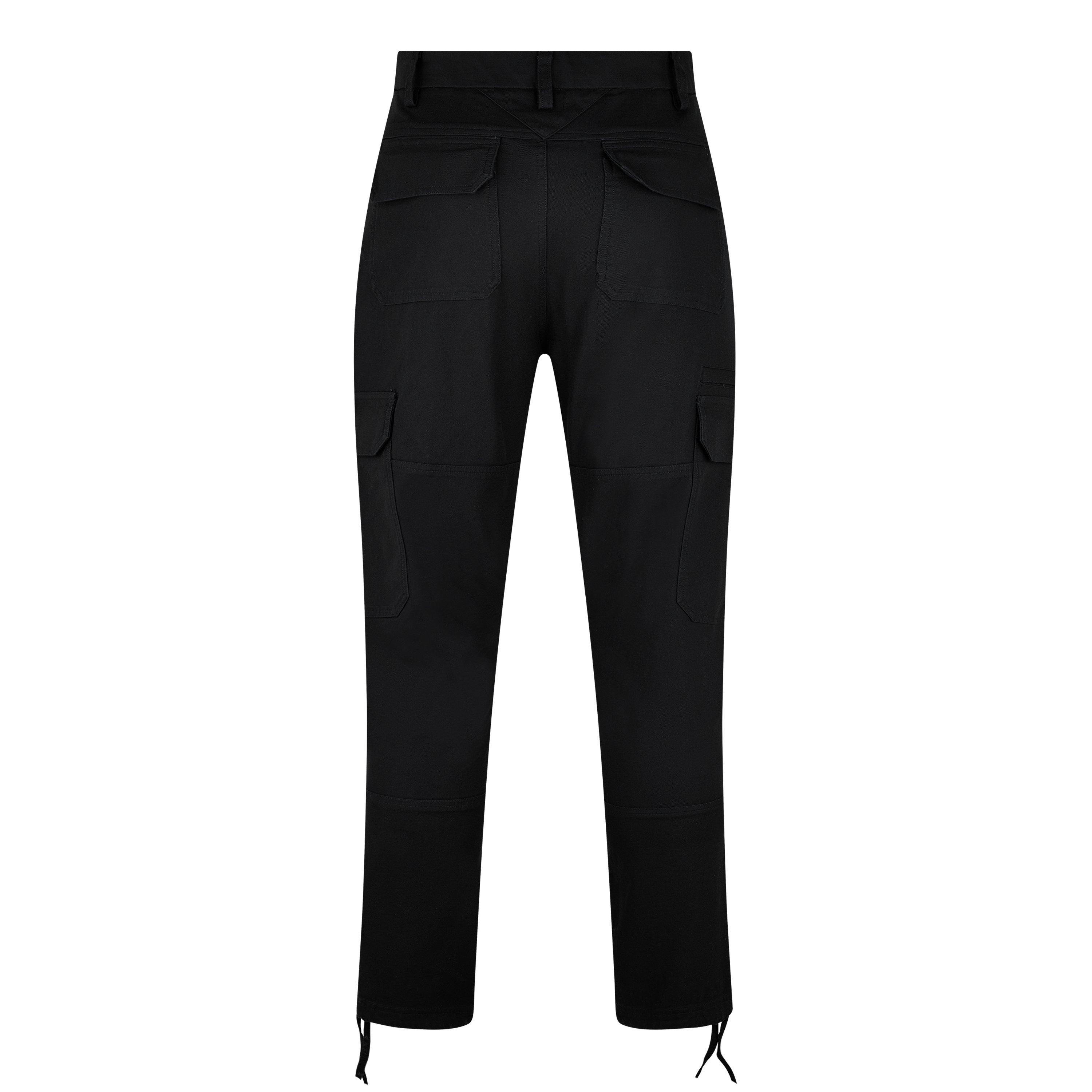 Jet Black - Represent - Men's Cotton Cargo Trousers with Drawstring Cuffs - 2
