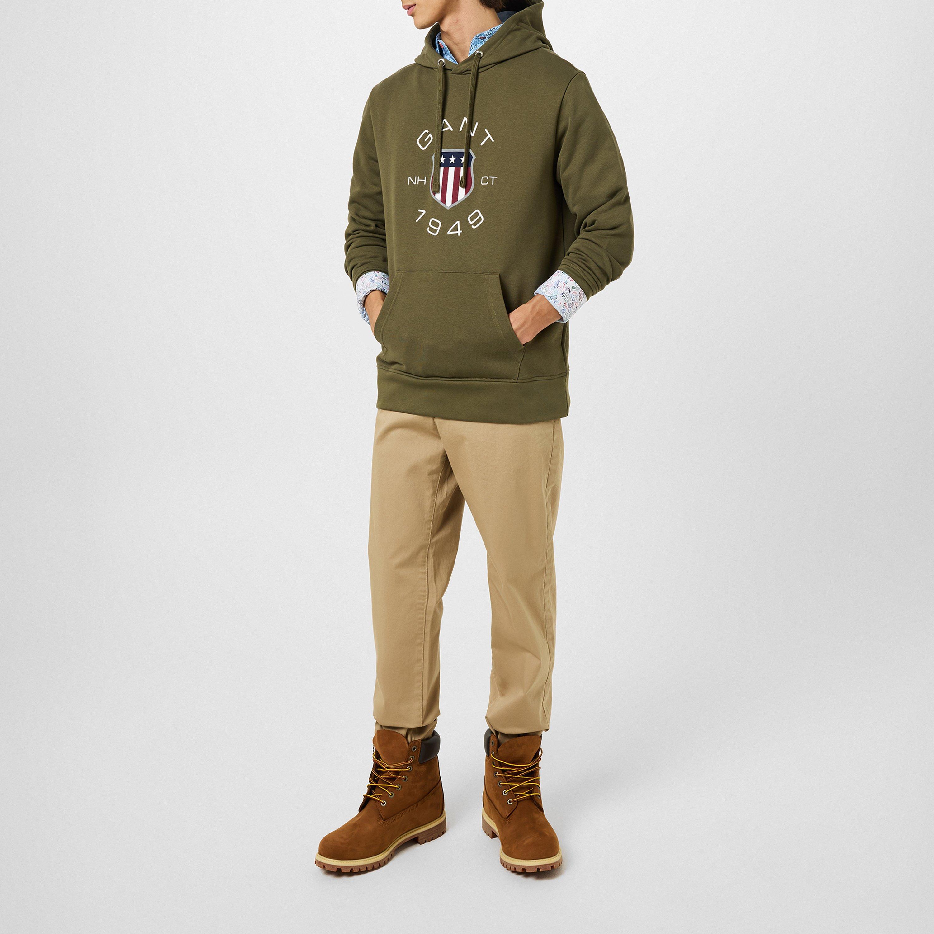 Dark Khaki - Gant - Slim Fit Twill Chinos - 6