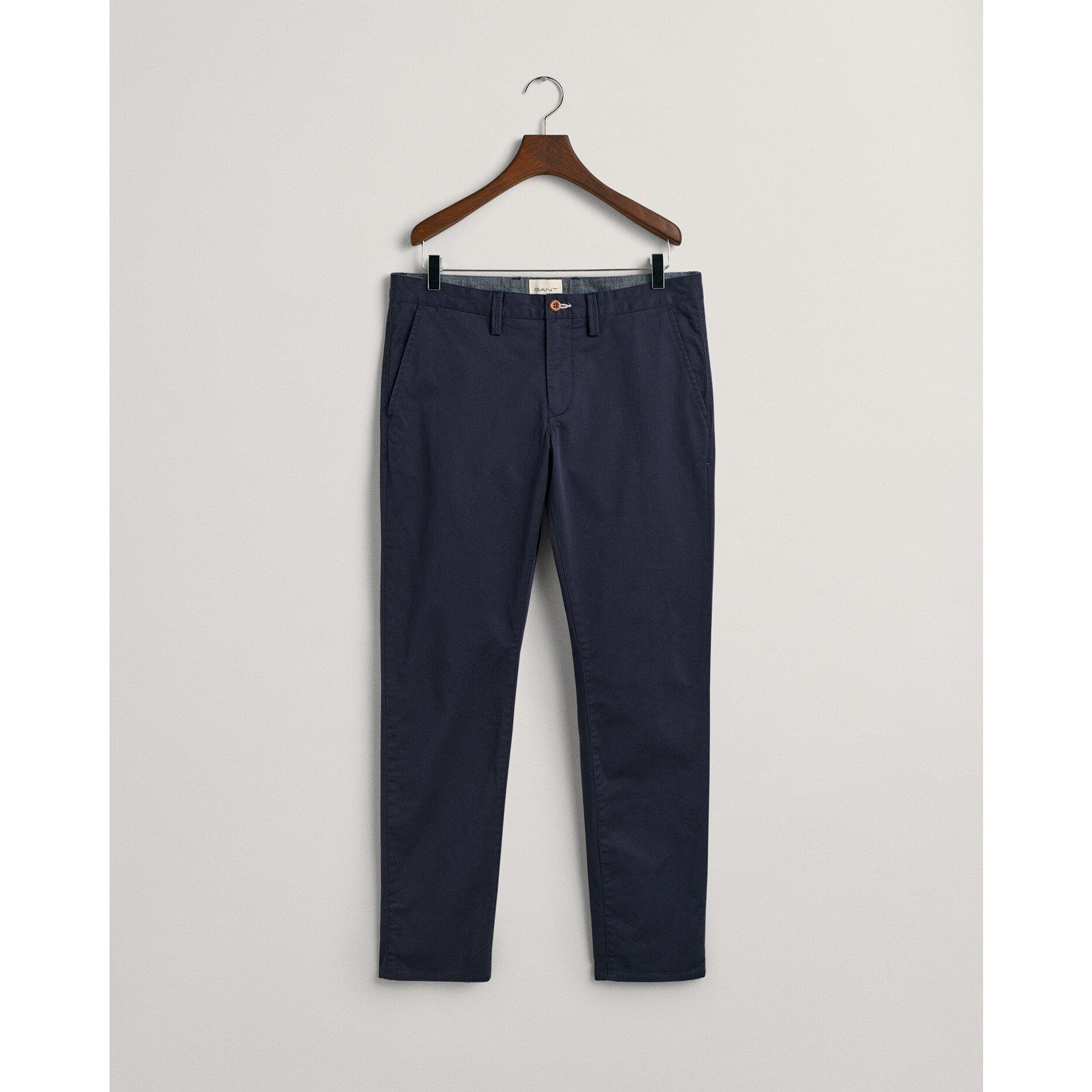 Navy 410 - Gant - Slim Fit Twill Chinos - 7