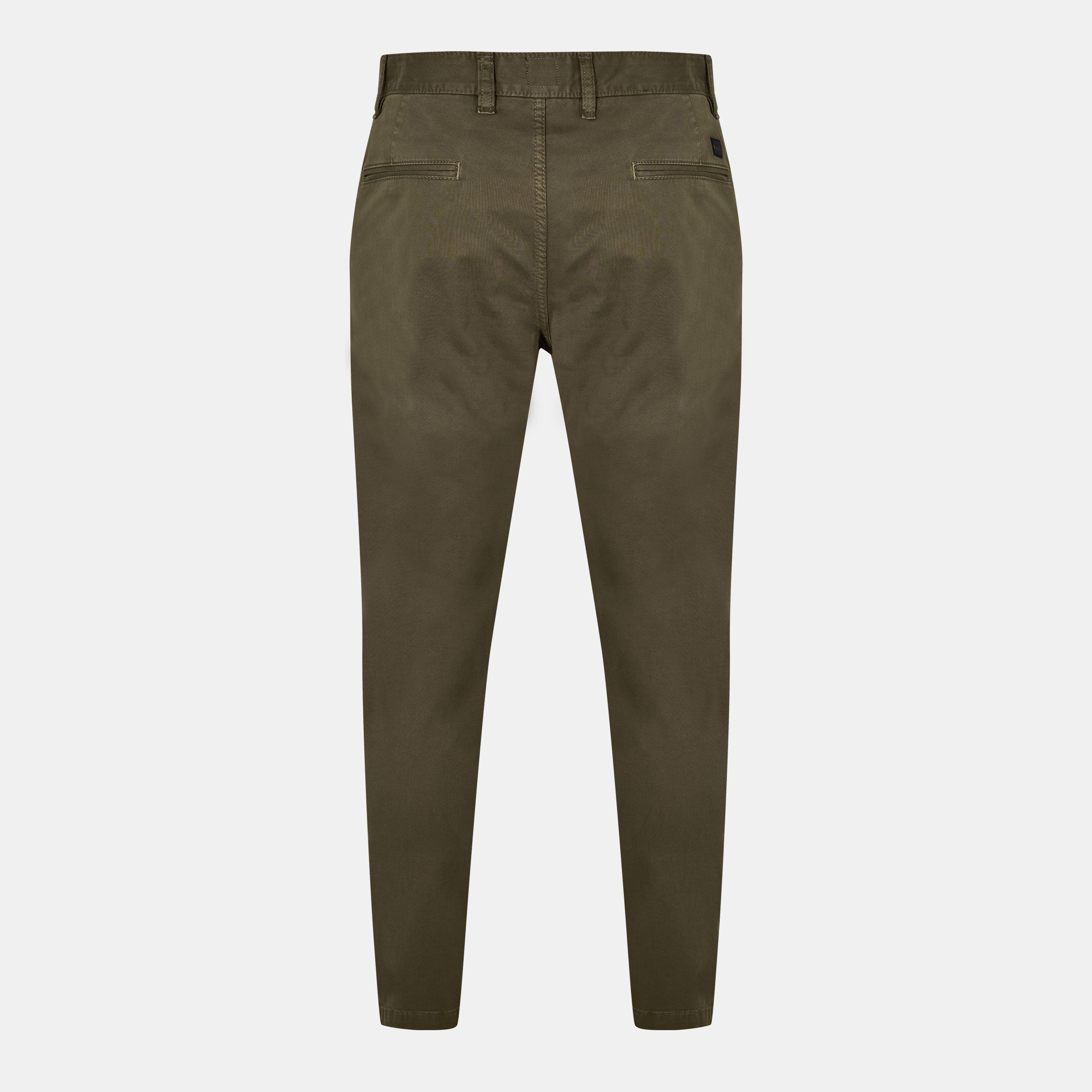 Dark Green - Boss - Men's Tapered Chinos, Sustainable Cotton - 2