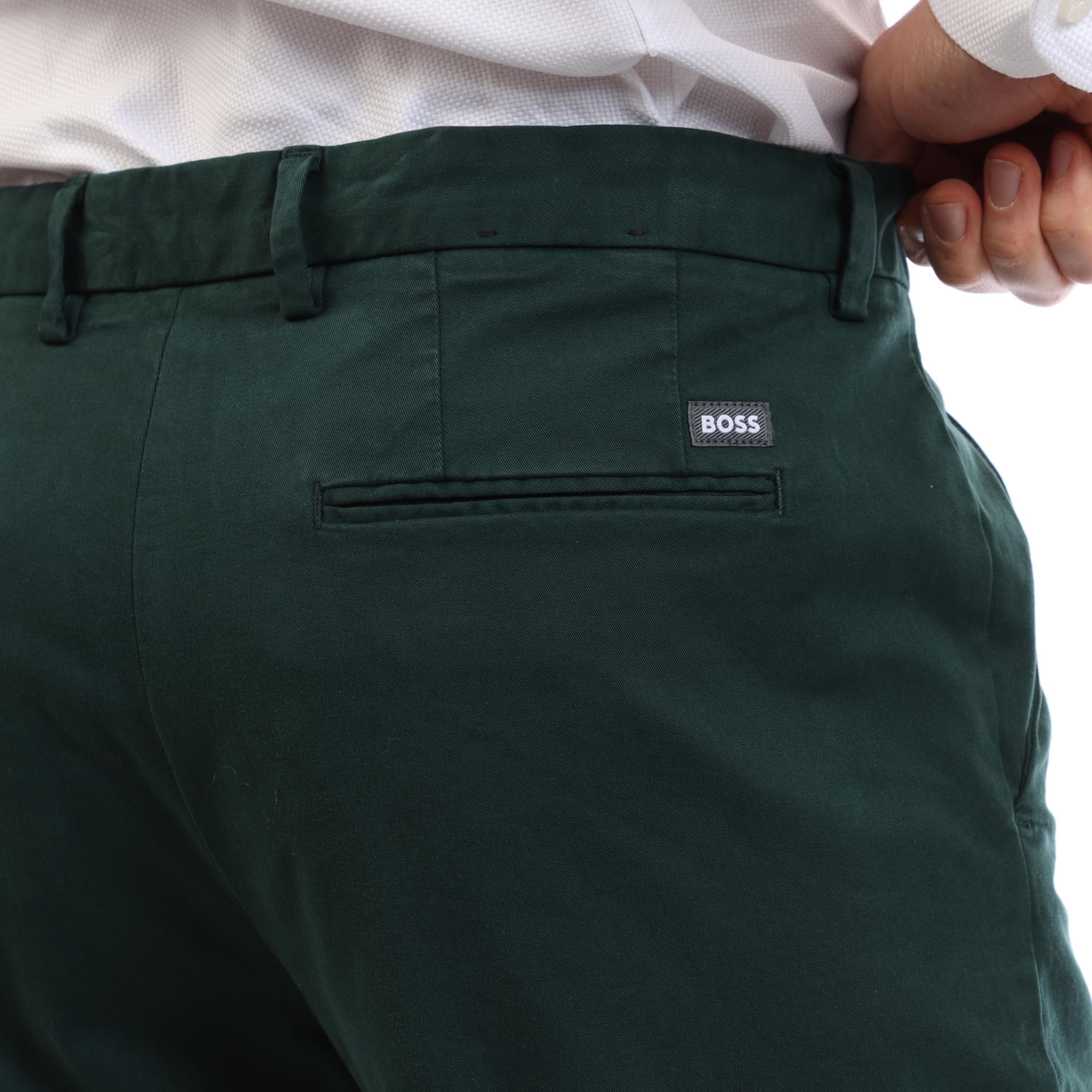 Open Green - Boss - Men's Kaito Slim Fit Chinos Trousers - 4