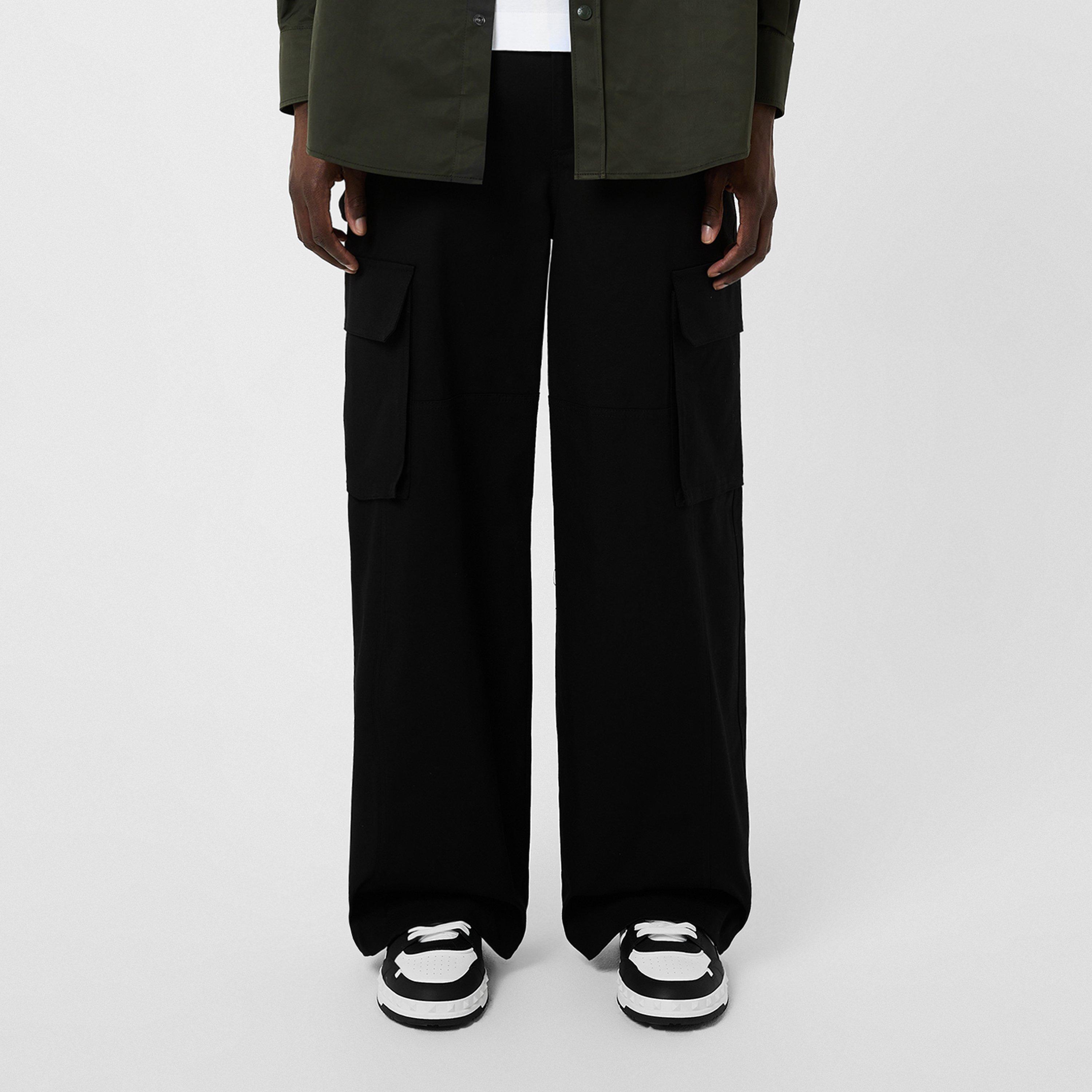 Black - Valentino - Canvas Cargo Trousers - 1