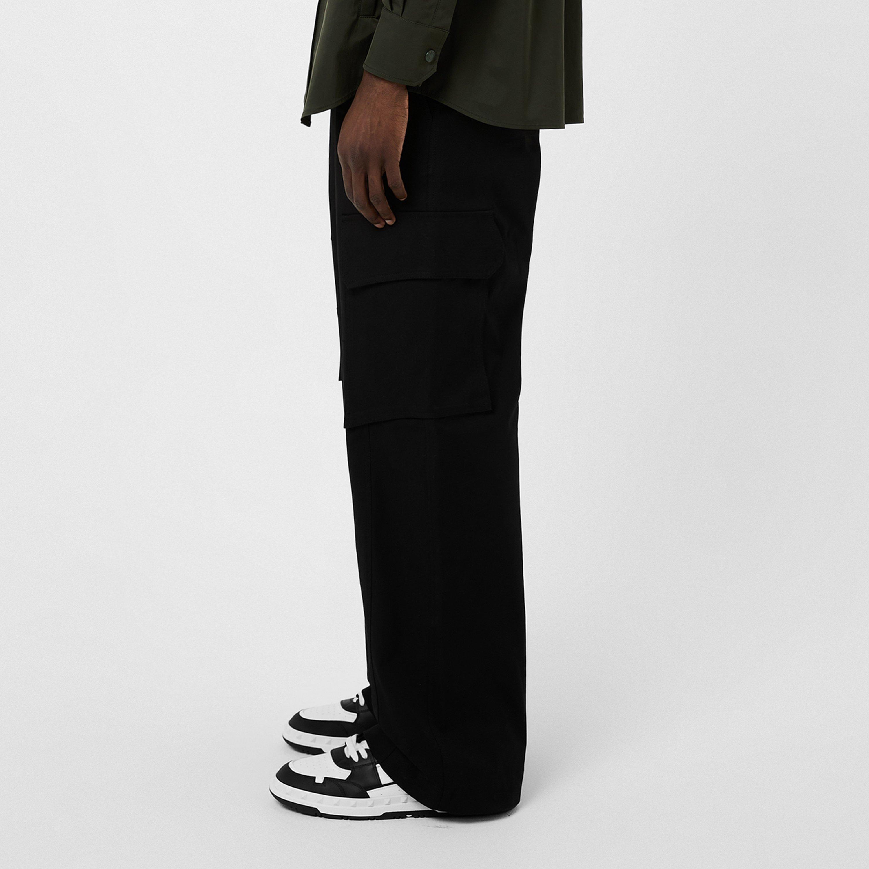 Black - Valentino - Canvas Cargo Trousers - 2