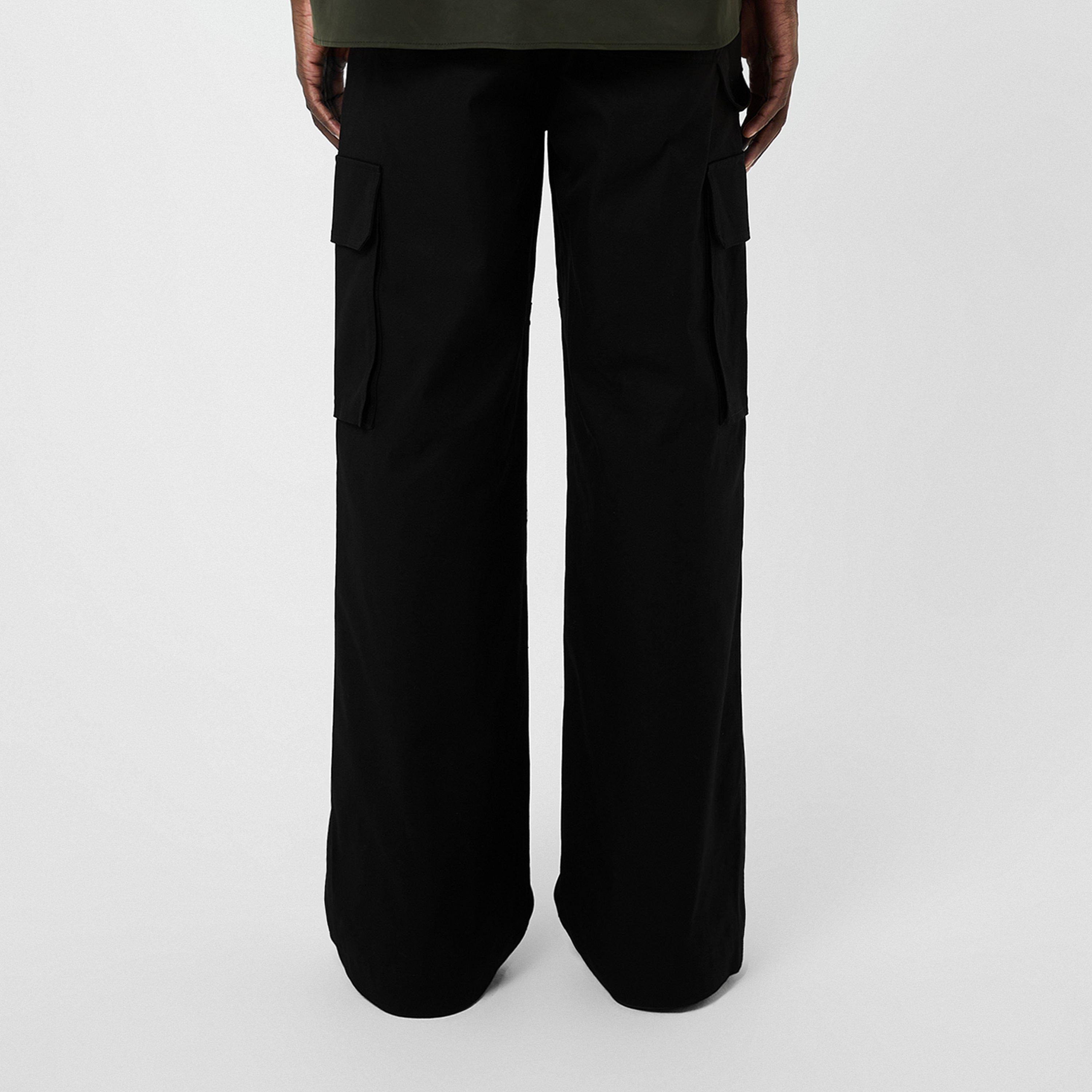 Black - Valentino - Canvas Cargo Trousers - 3