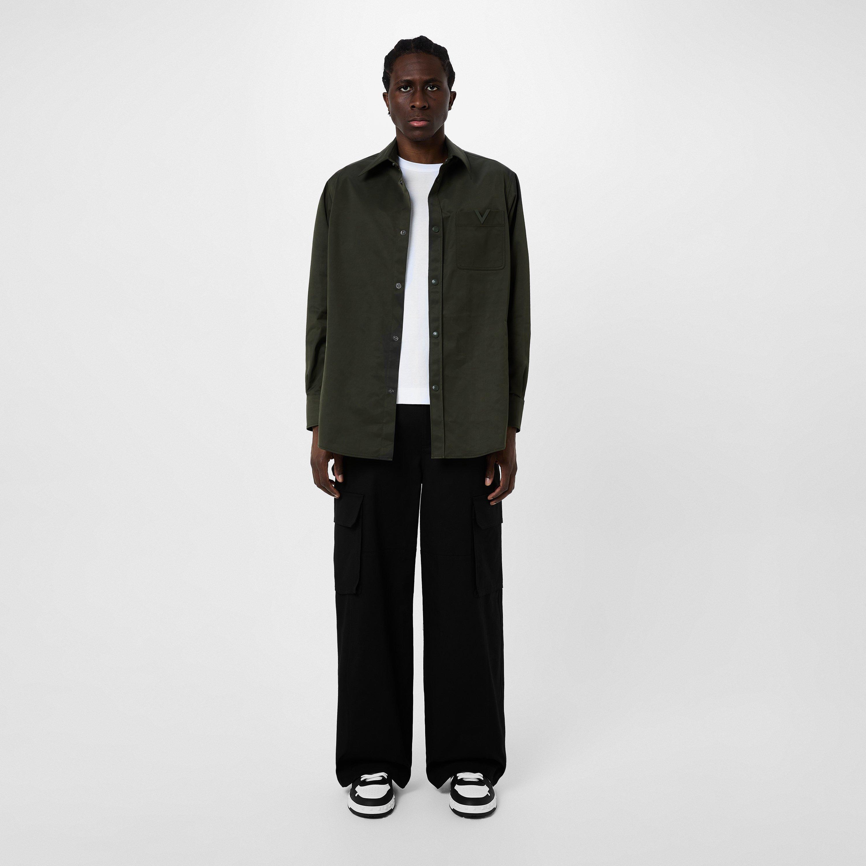 Black - Valentino - Canvas Cargo Trousers - 4