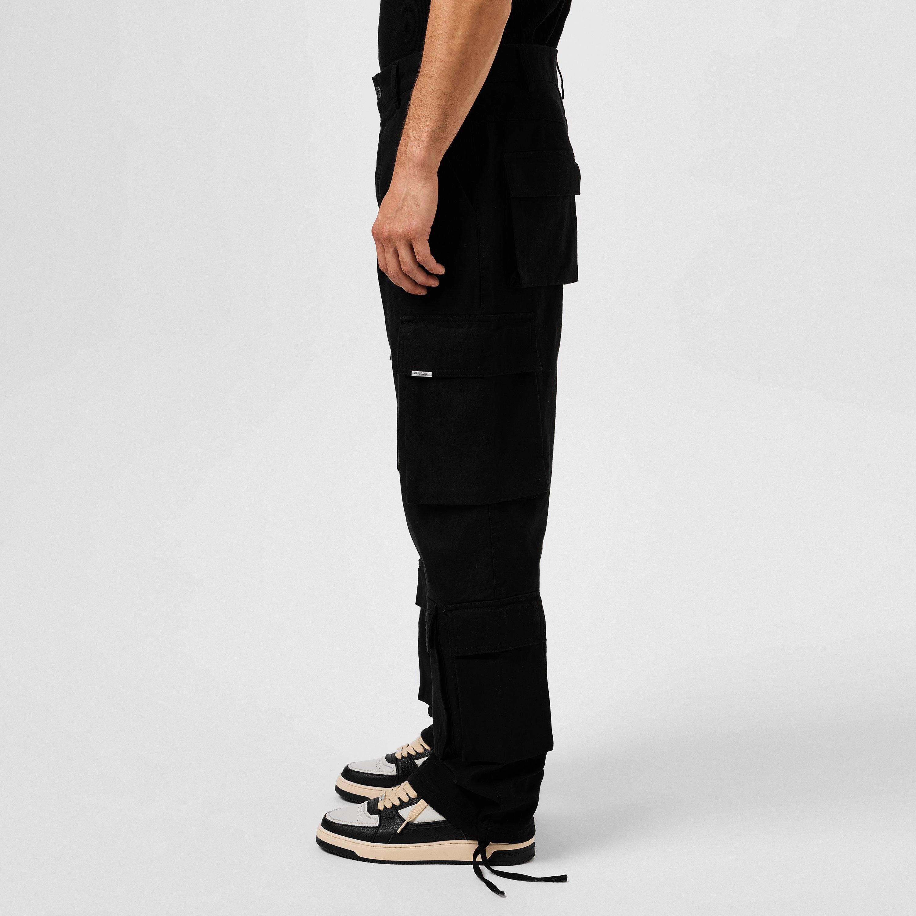 Black - Represent - Men's Baggy Cargo Trousers - 2