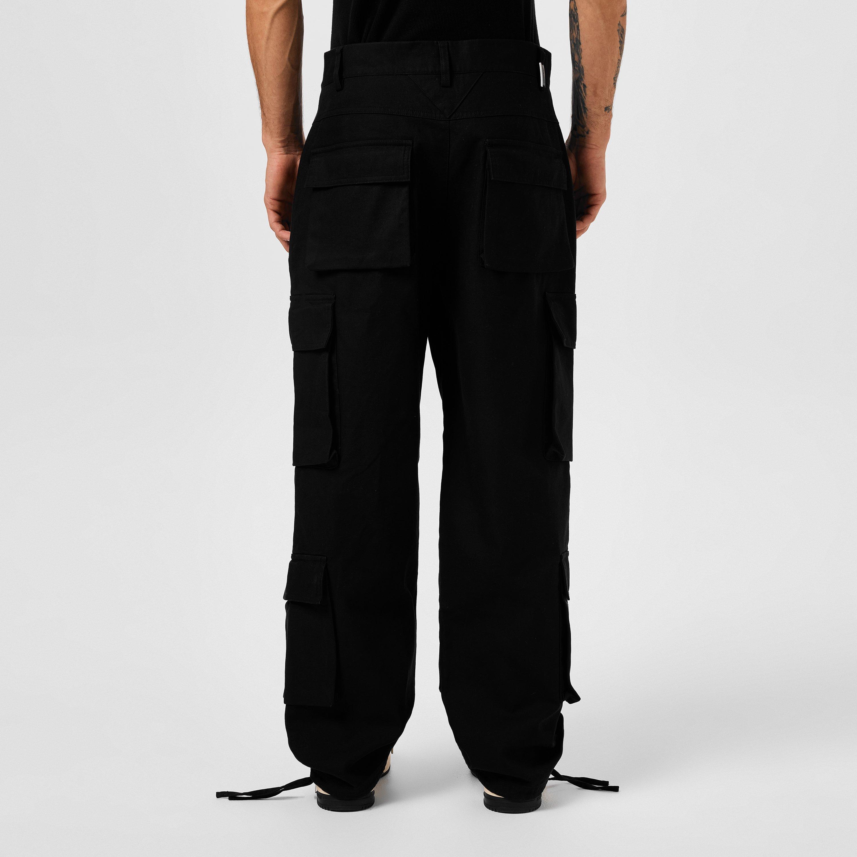 Black - Represent - Men's Baggy Cargo Trousers - 3