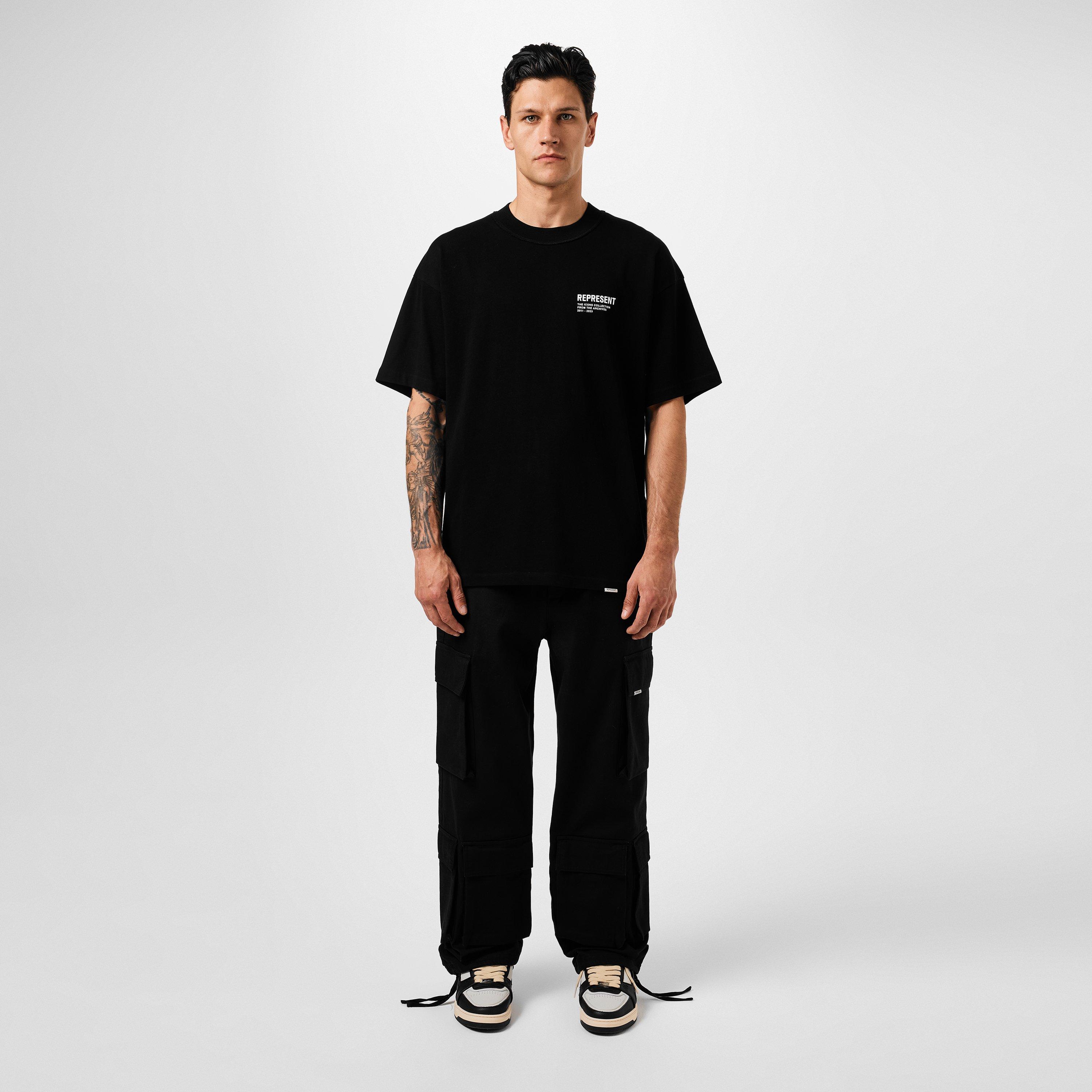 Black - Represent - Men's Baggy Cargo Trousers - 4