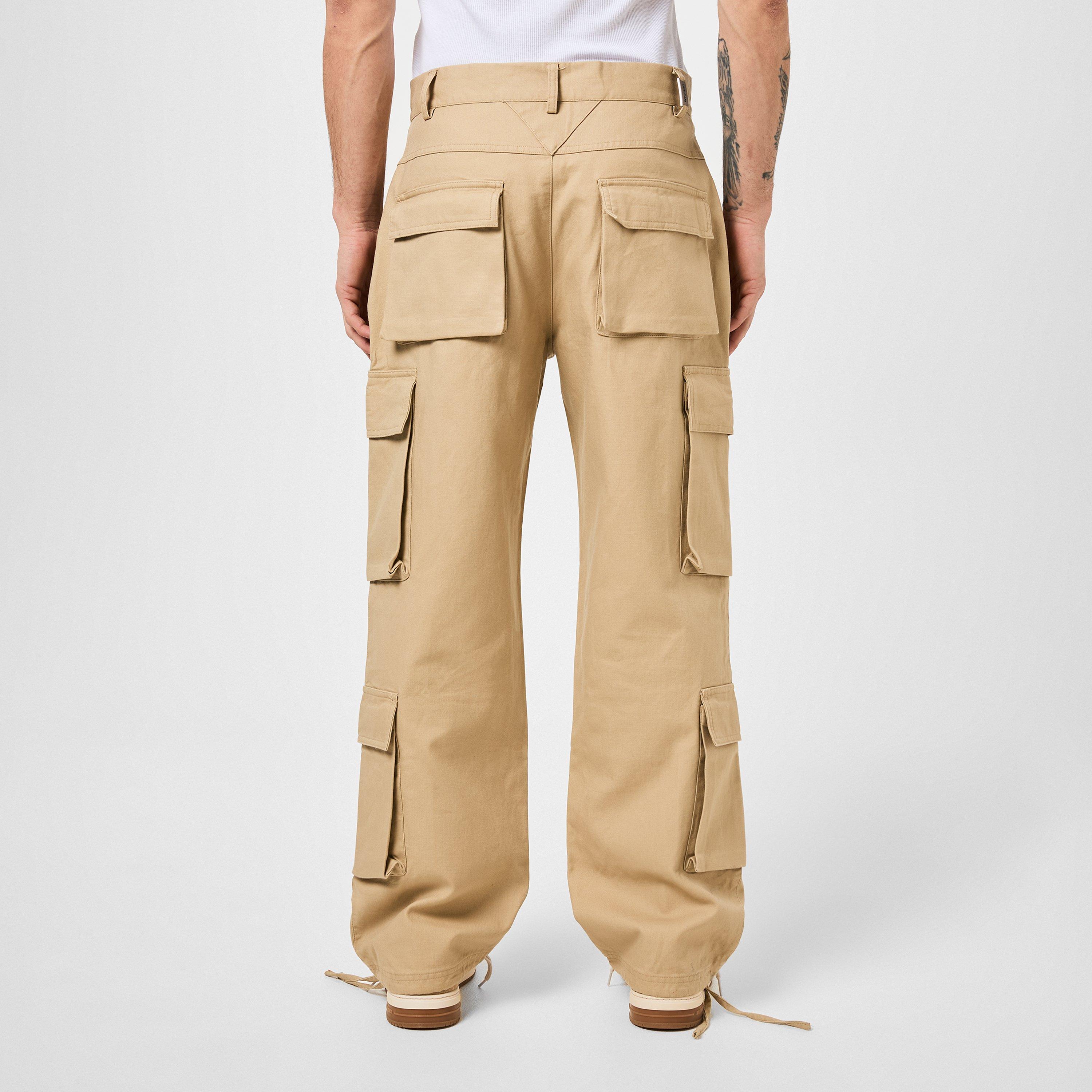 Sandstone - Represent - Men's Baggy Cargo Trousers - 3