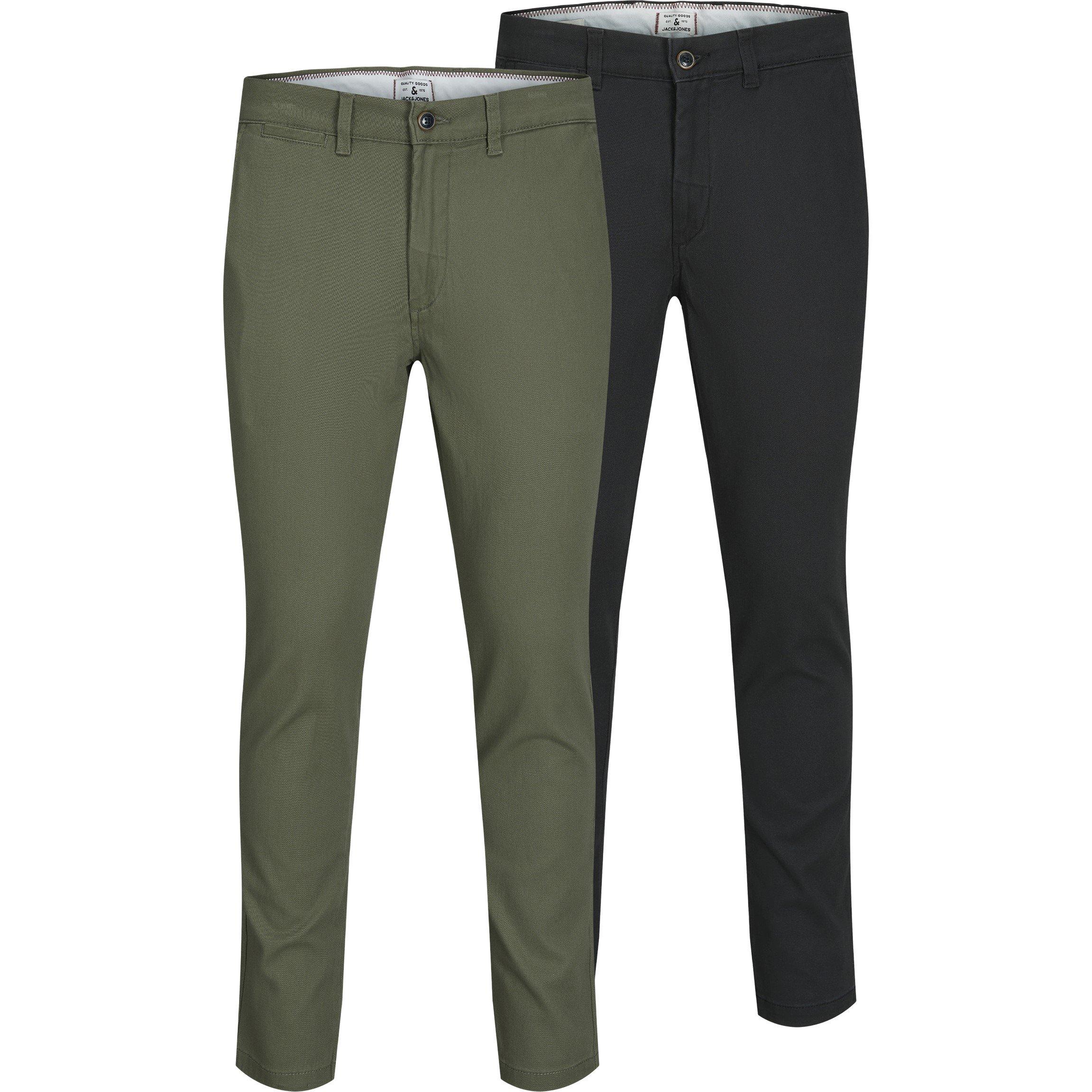 Jack And Jones Men's Black/Olive 2 Pack Marco Chino Trouser - 32W R - Image 7