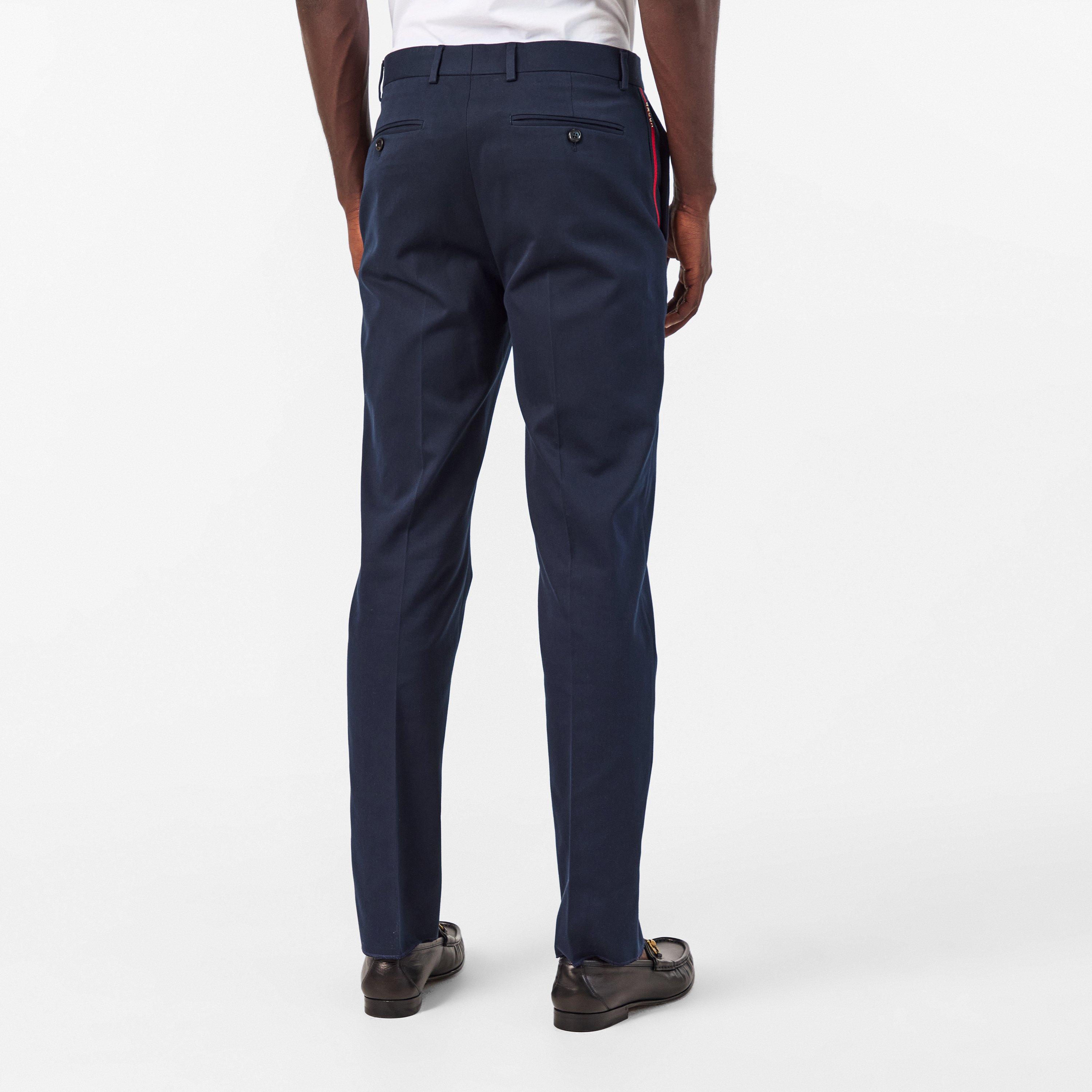 Urban Blue/Mix - Gucci - Web Gabardine Trousers - 4
