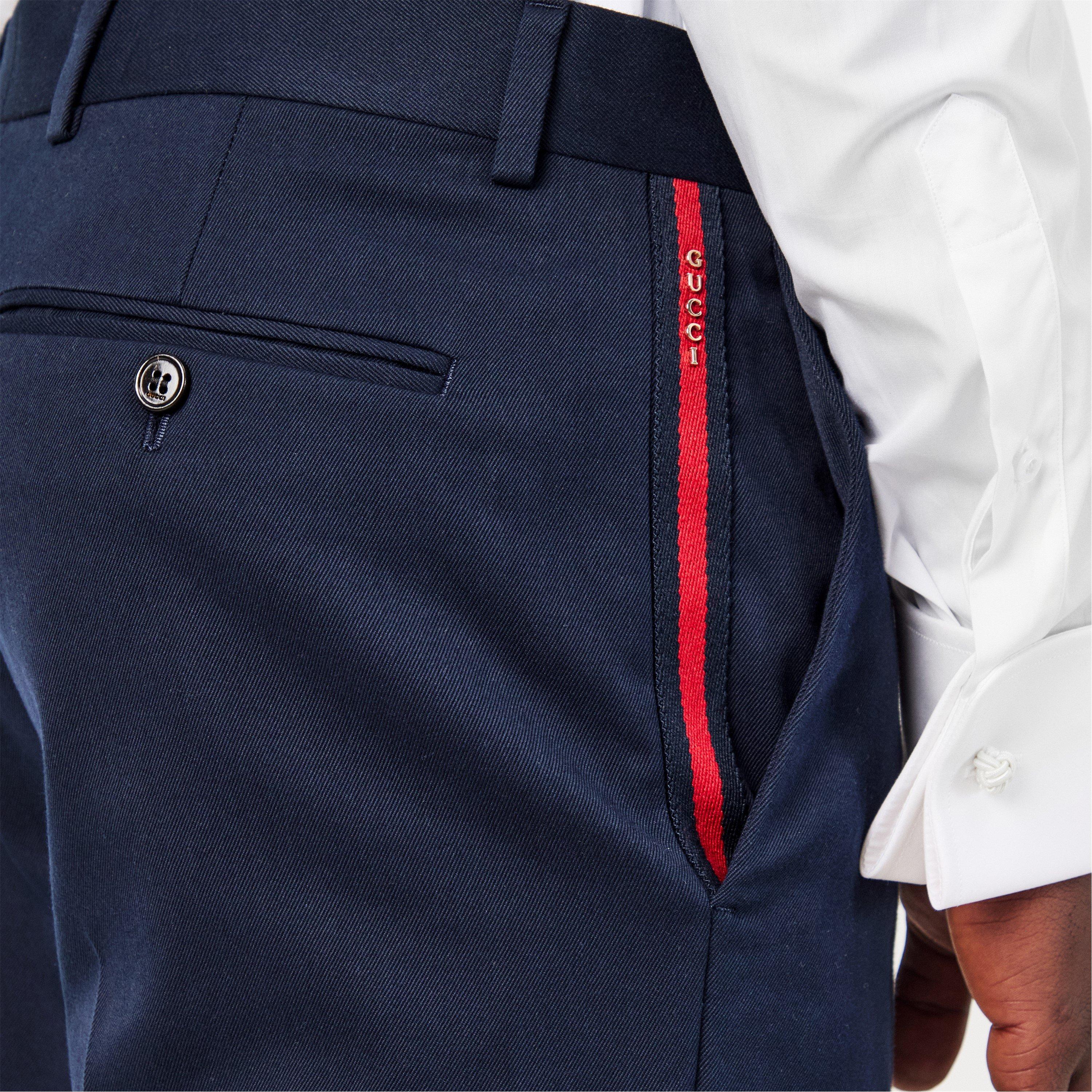 Urban Blue/Mix - Gucci - Web Gabardine Trousers - 5