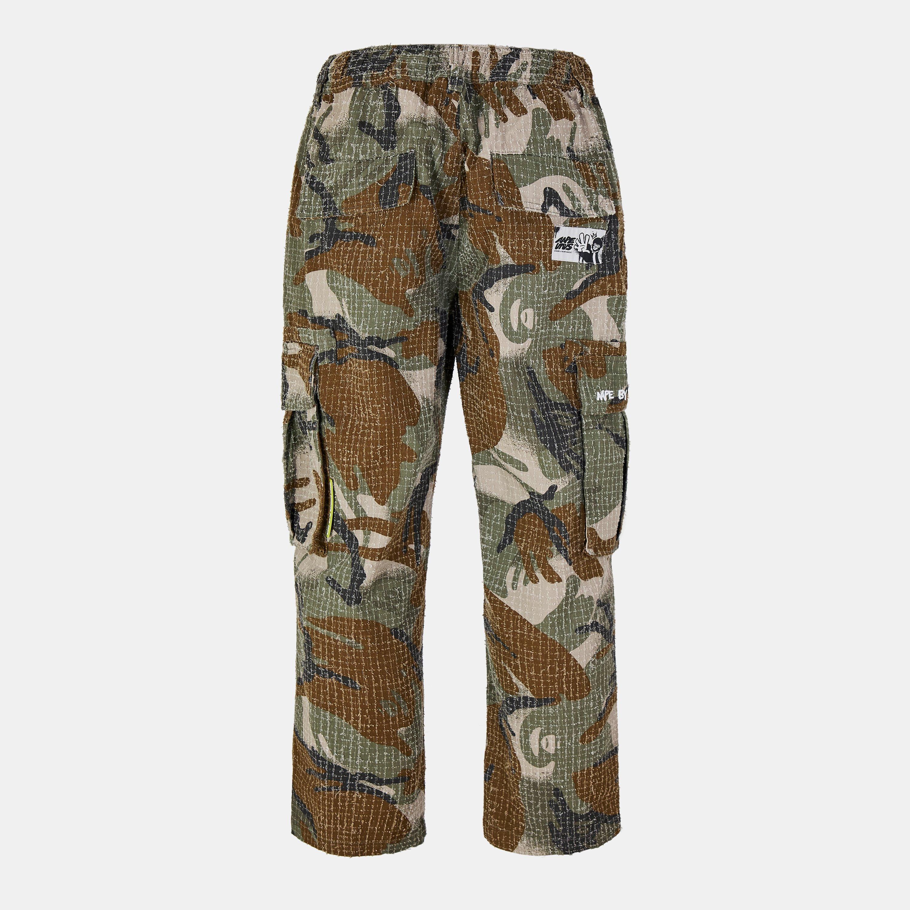 Green - AAPE - Men's Camo Cargo Trousers - 2