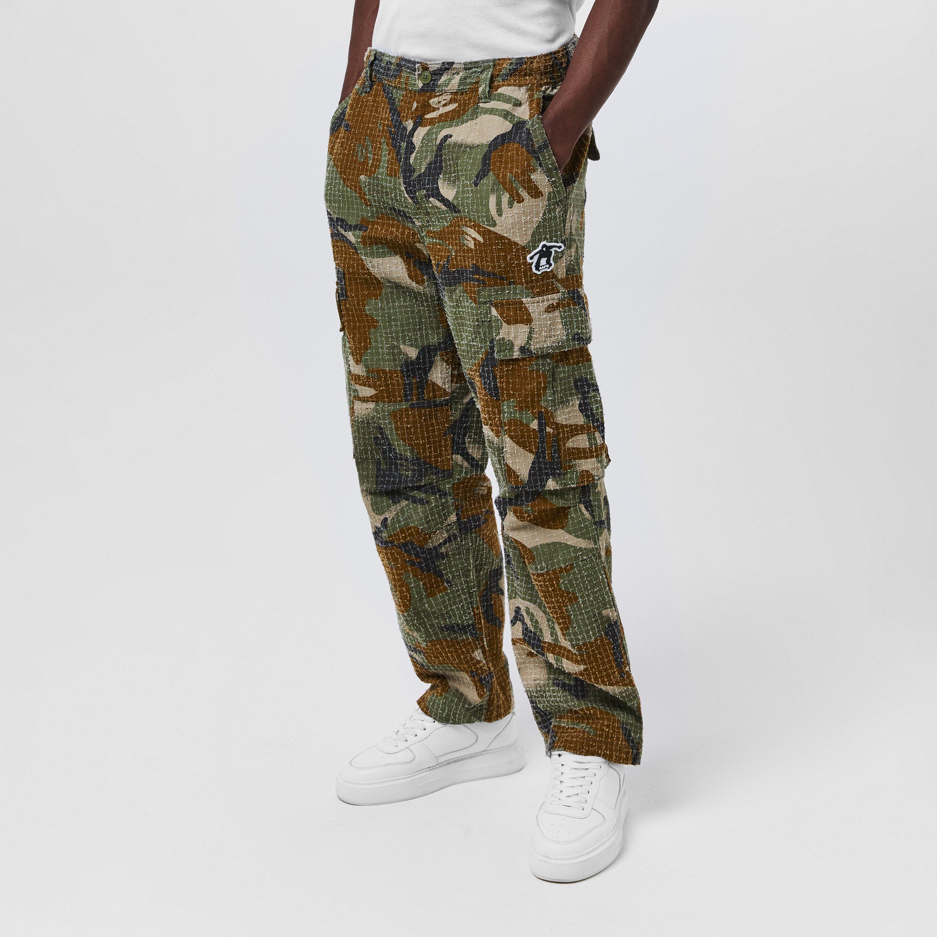 Green - AAPE - Men's Camo Cargo Trousers - 3