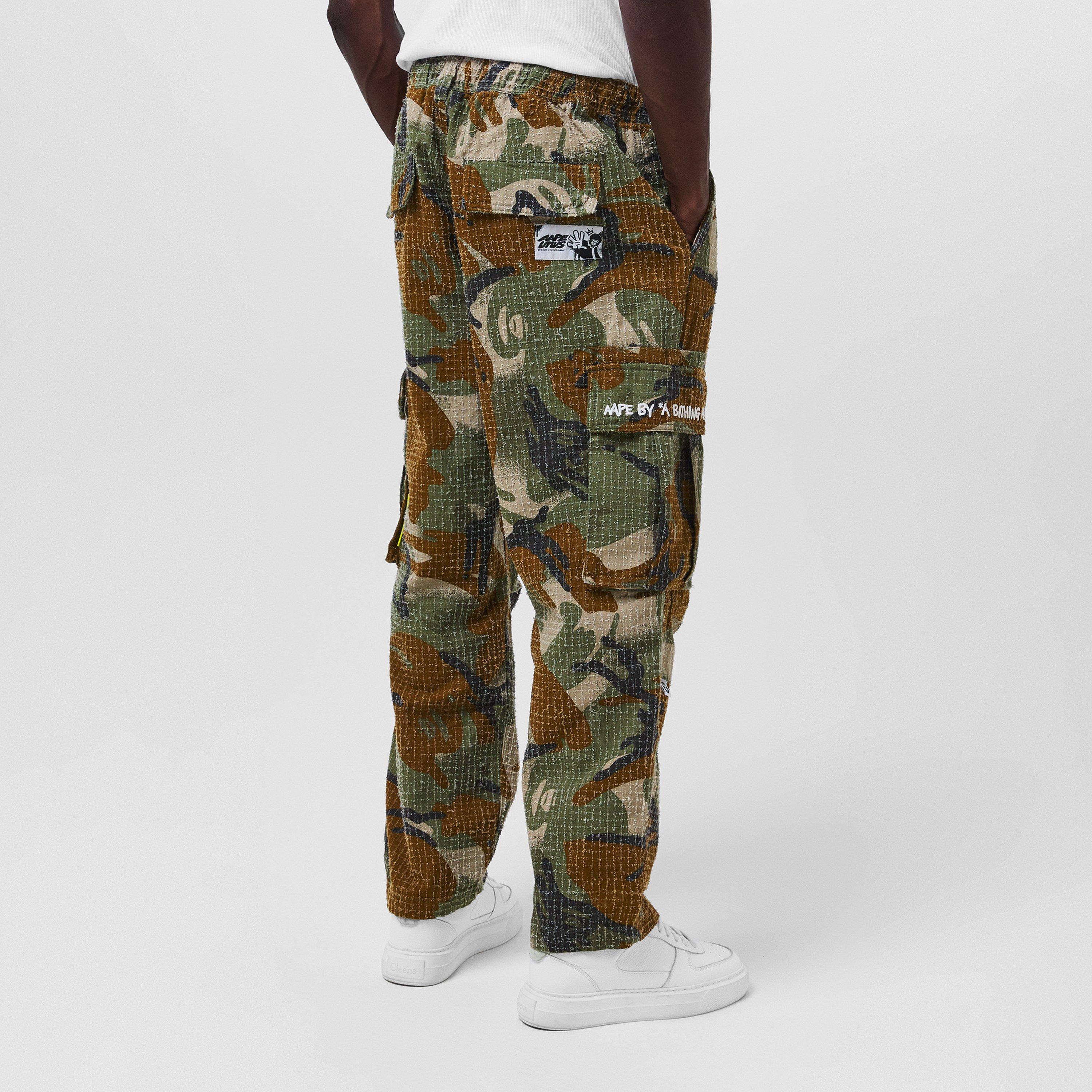 Green - AAPE - Men's Camo Cargo Trousers - 4