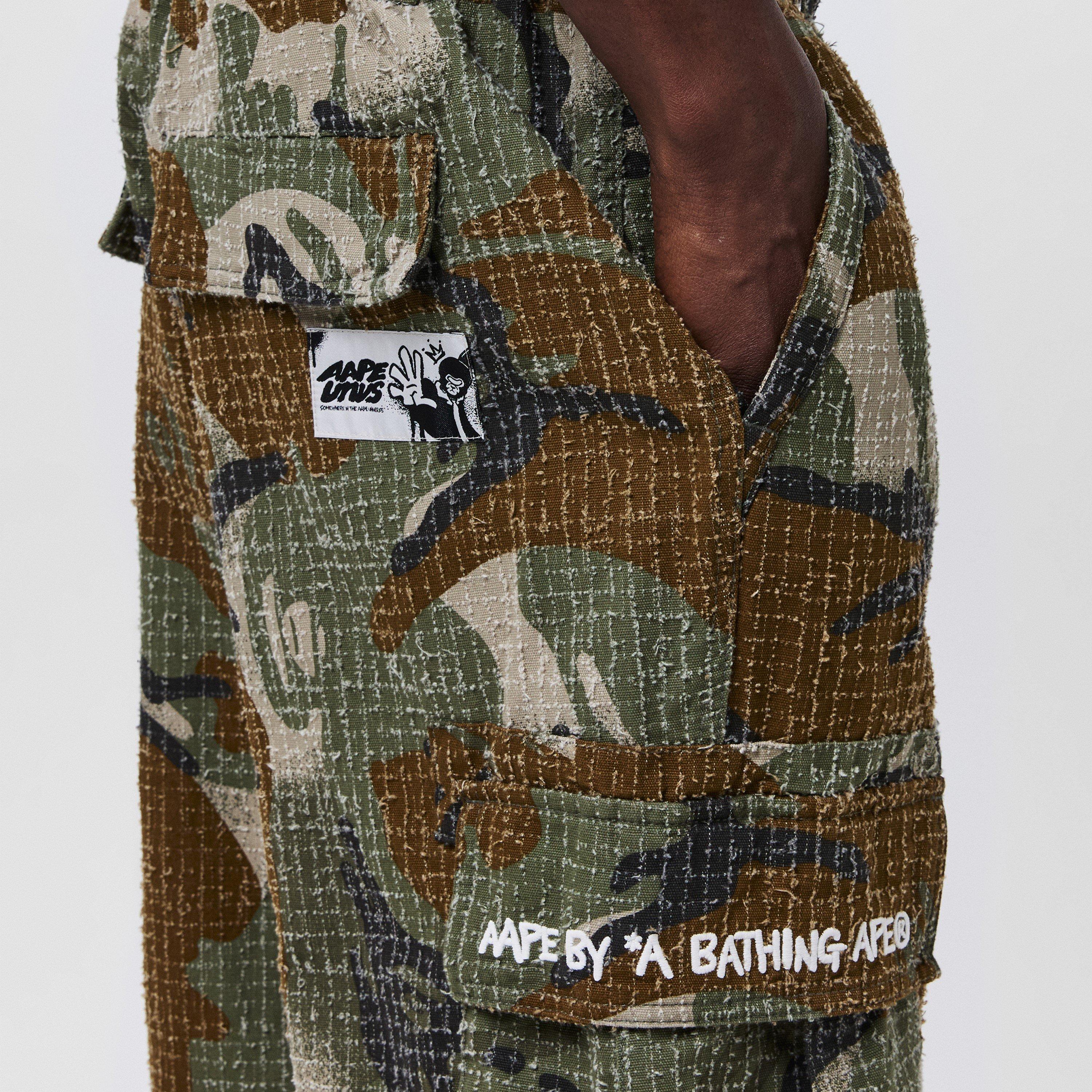 Green - AAPE - Men's Camo Cargo Trousers - 5