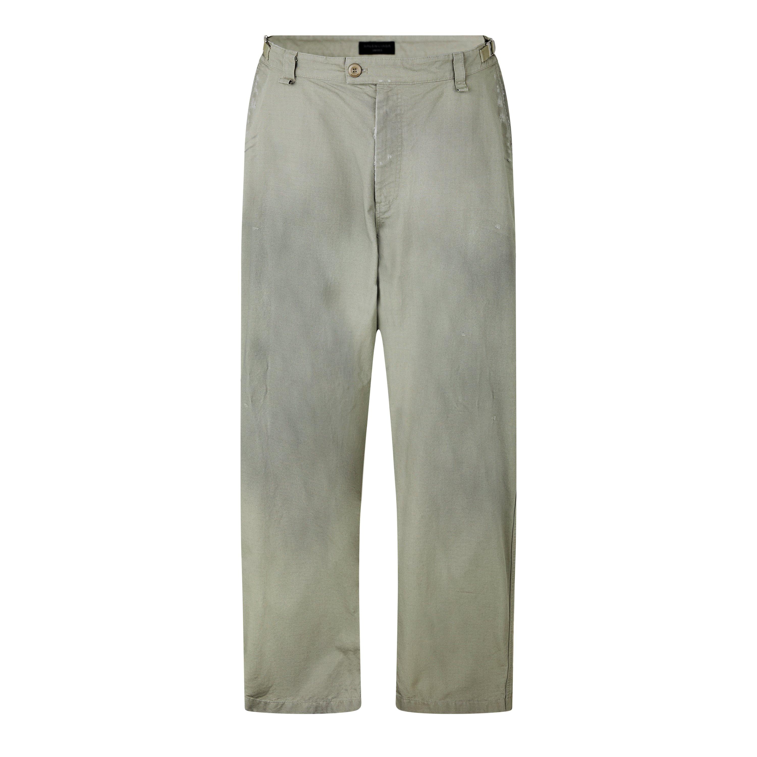 Military Beige - Balenciaga - Washed Wide Leg Utility Jeans - 1