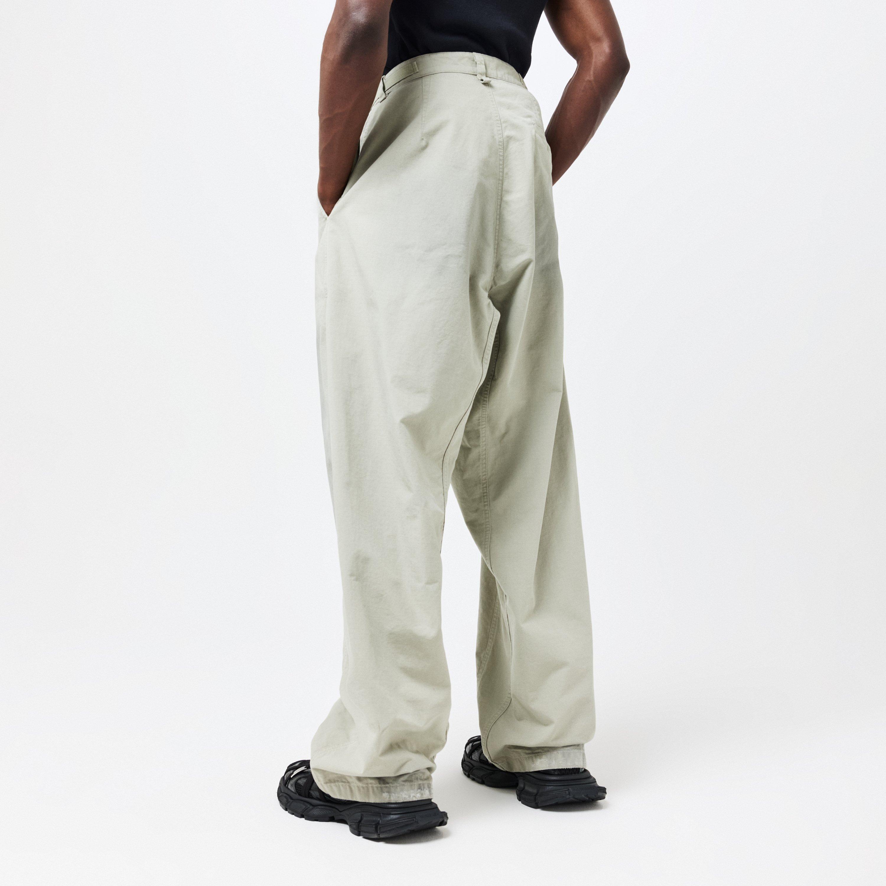 Military Beige - Balenciaga - Washed Wide Leg Utility Jeans - 4