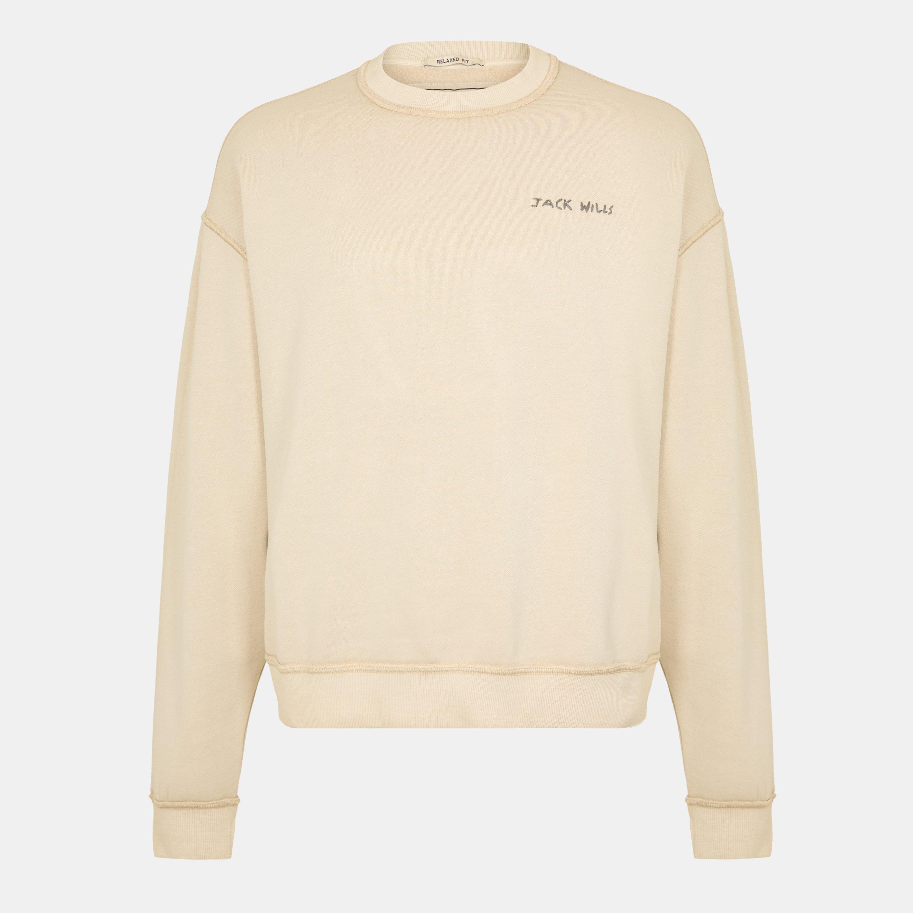Jack Wills Men's Jw Worn Well Crew Sweatshirt - Putty - S